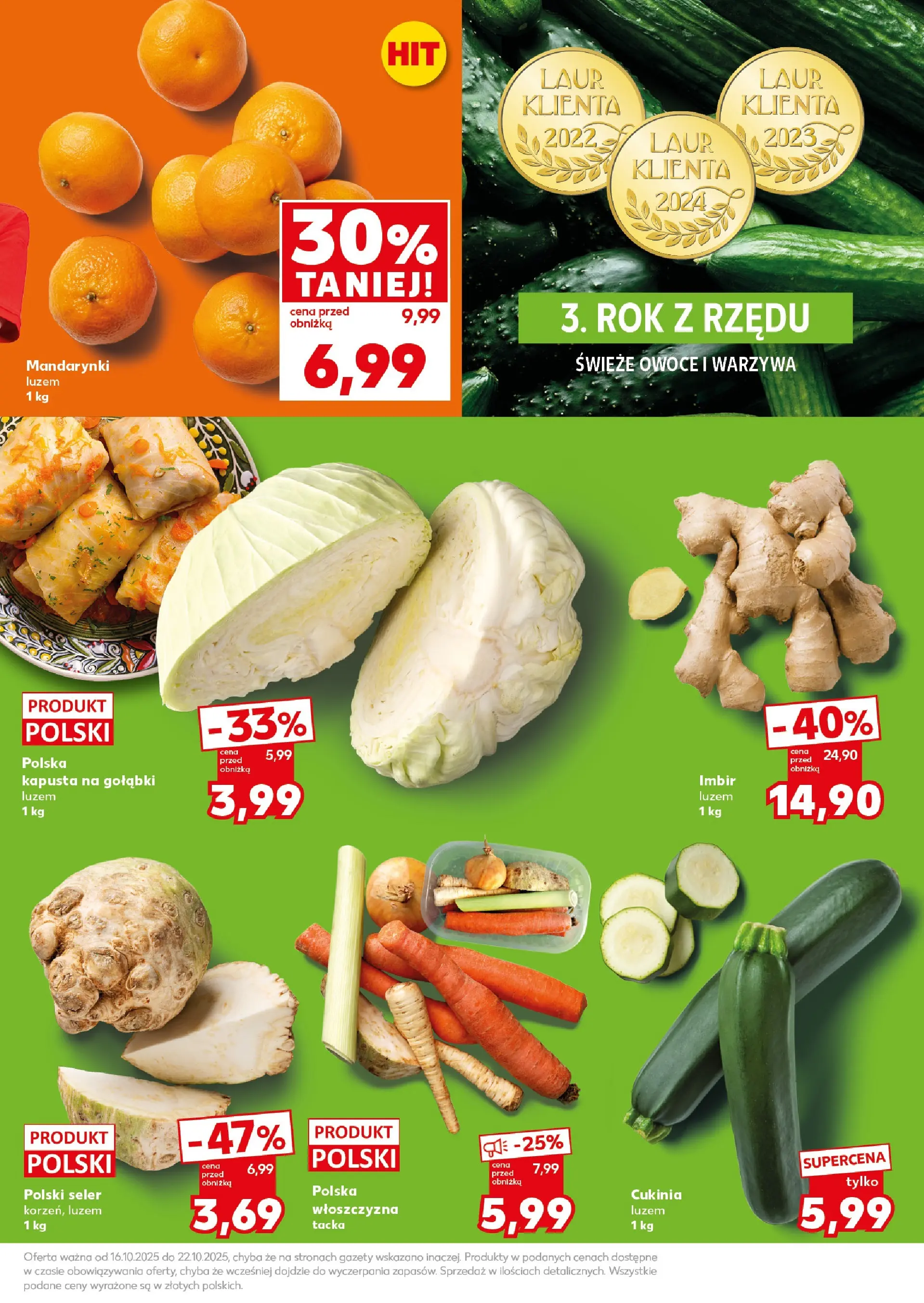 Kaufland gazetka - Super Sobota od 18.10.2025 - od jutra PDF | Strona: 13 | Produkty: Imbir, Cukinia, Mandarynki, Owoce