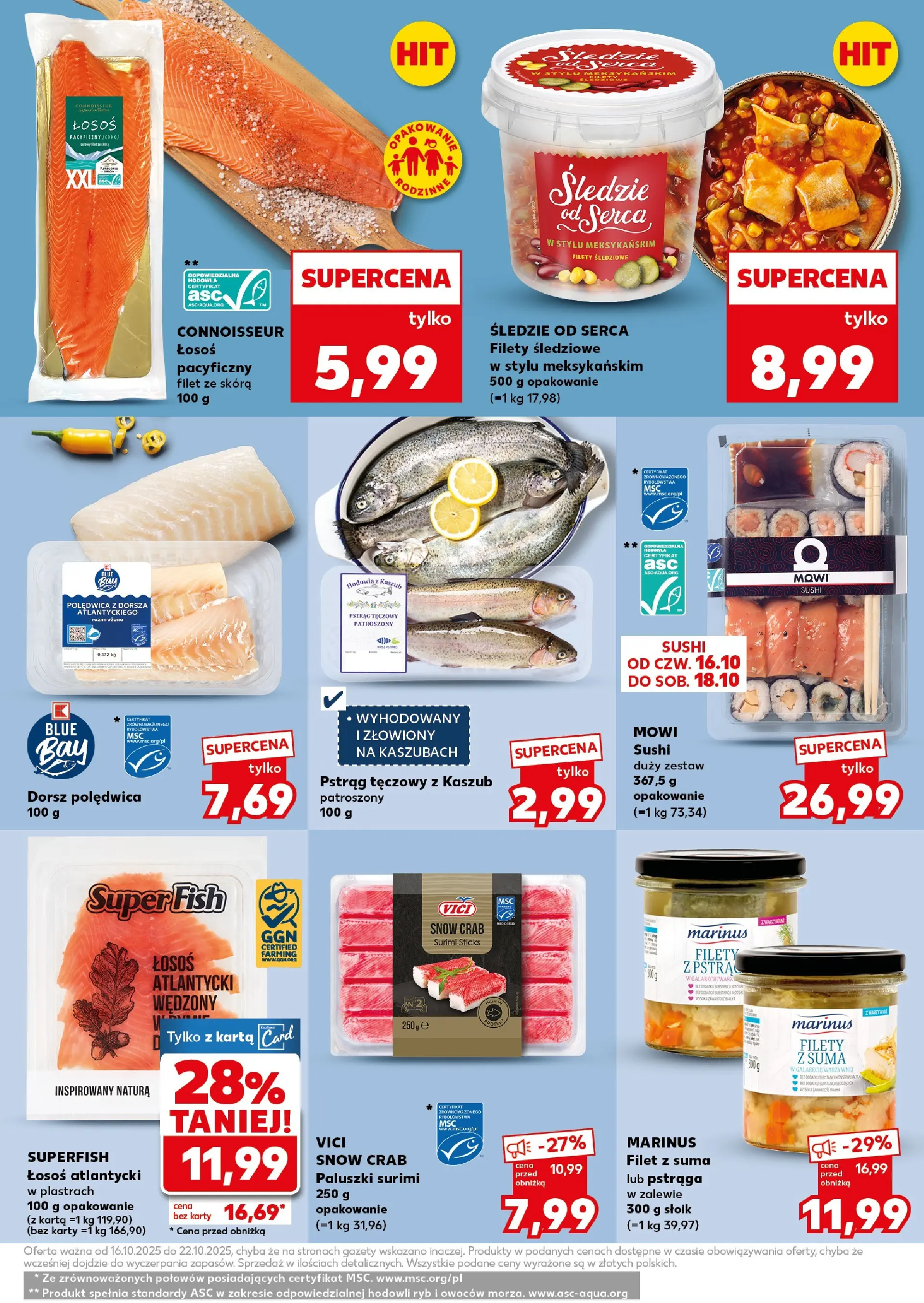 Kaufland gazetka - Super Sobota od 18.10.2025 - od jutra PDF | Strona: 15 | Produkty: Pstrąg tęczowy, Łosoś atlantycki, Pstrąg, Sushi