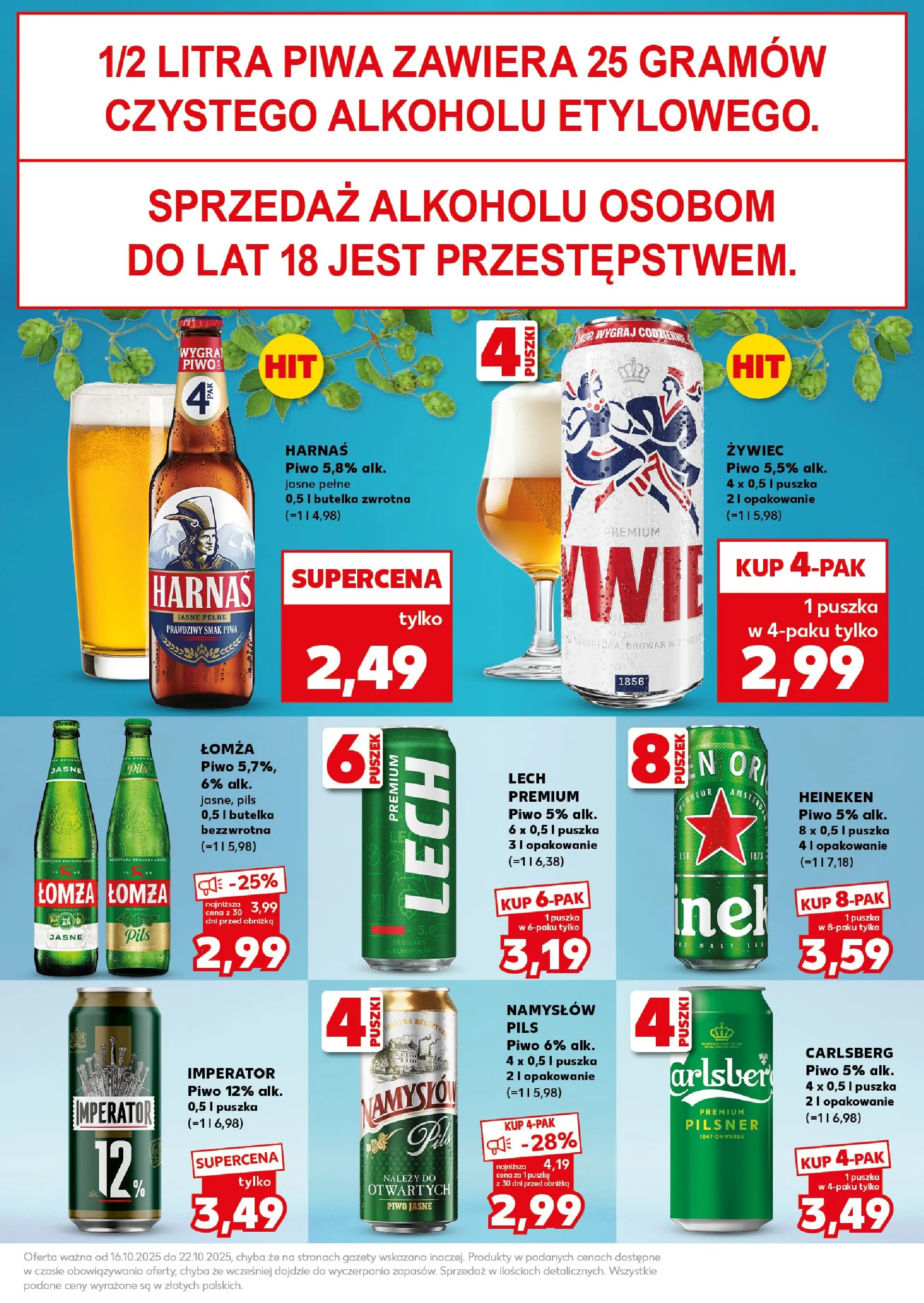 Kaufland gazetka - Super Sobota od 18.10.2025 - od jutra PDF | Strona: 23 | Produkty: Harnaś, Piwo, Heineken
