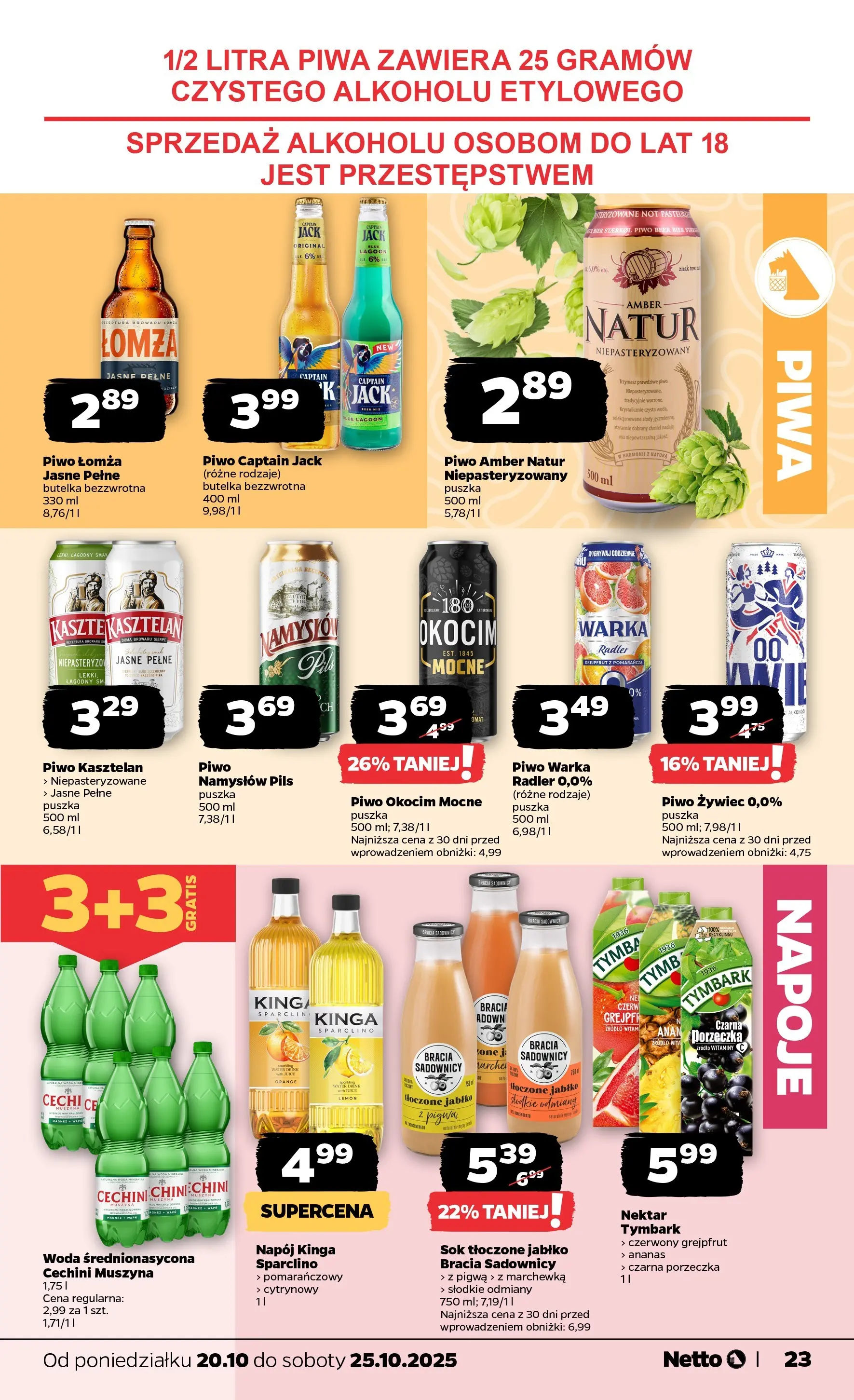 Netto - NETTO T43A ważne do 25.10 od 19.10.2025 - Aktualne promocje | Strona: 23 | Produkty: Pigwa, Warka, Cechini muszyna, Marchewka