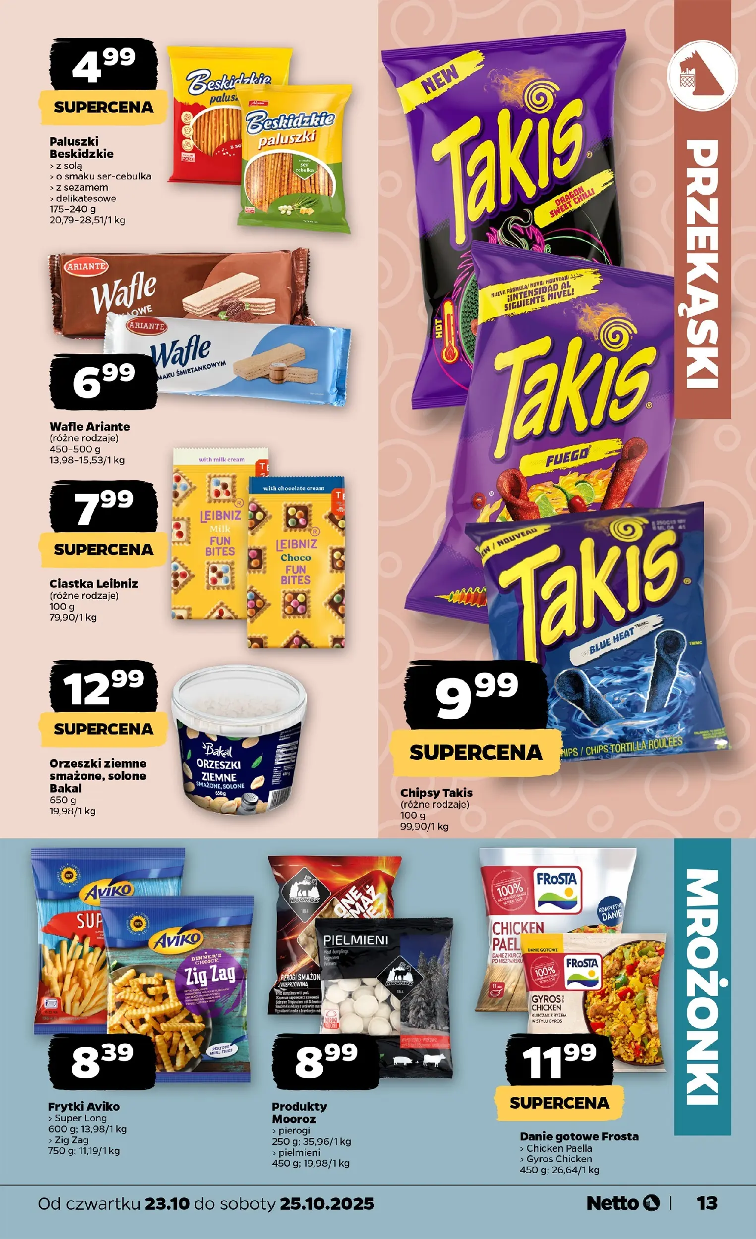 Netto - NETTO T43B Food ważne do 25.10 od 22.10.2025 - Aktualne promocje | Strona: 13 | Produkty: Kurczak, Pierogi, Paluszki, Orzeszki ziemne