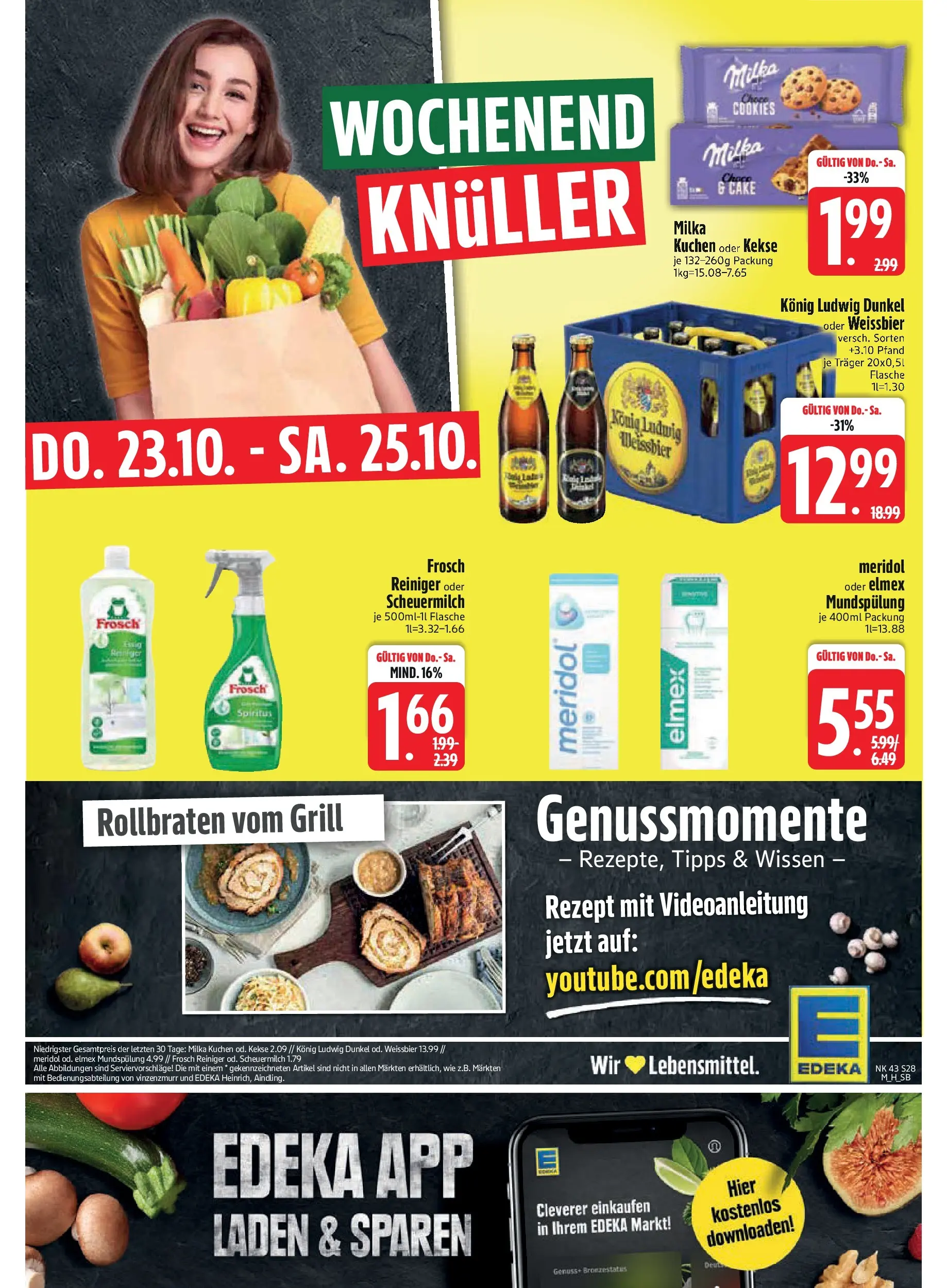 Edeka prospekt Bodenwöhr	 (ab 19.10.2025) » Angebote Online | Seite: 28 | Produkte: Grill, Weißbier, Milka, Kuchen