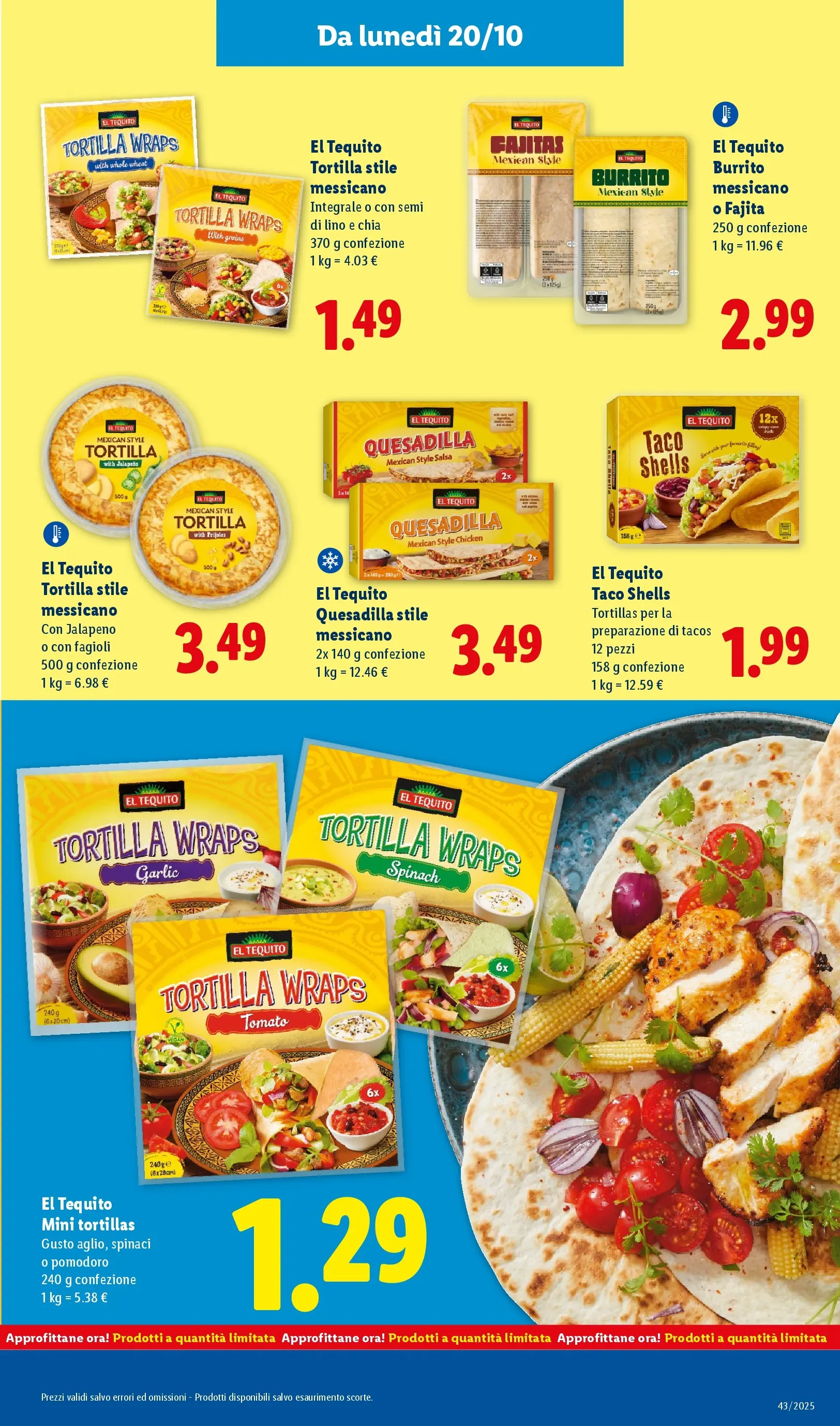 LIDL volantino della prossima settimana dal ﻿16/10/2025﻿ 📣 | Pagina: 23 | Prodotti: Fagioli, Salsa, Spinaci, Tortillas