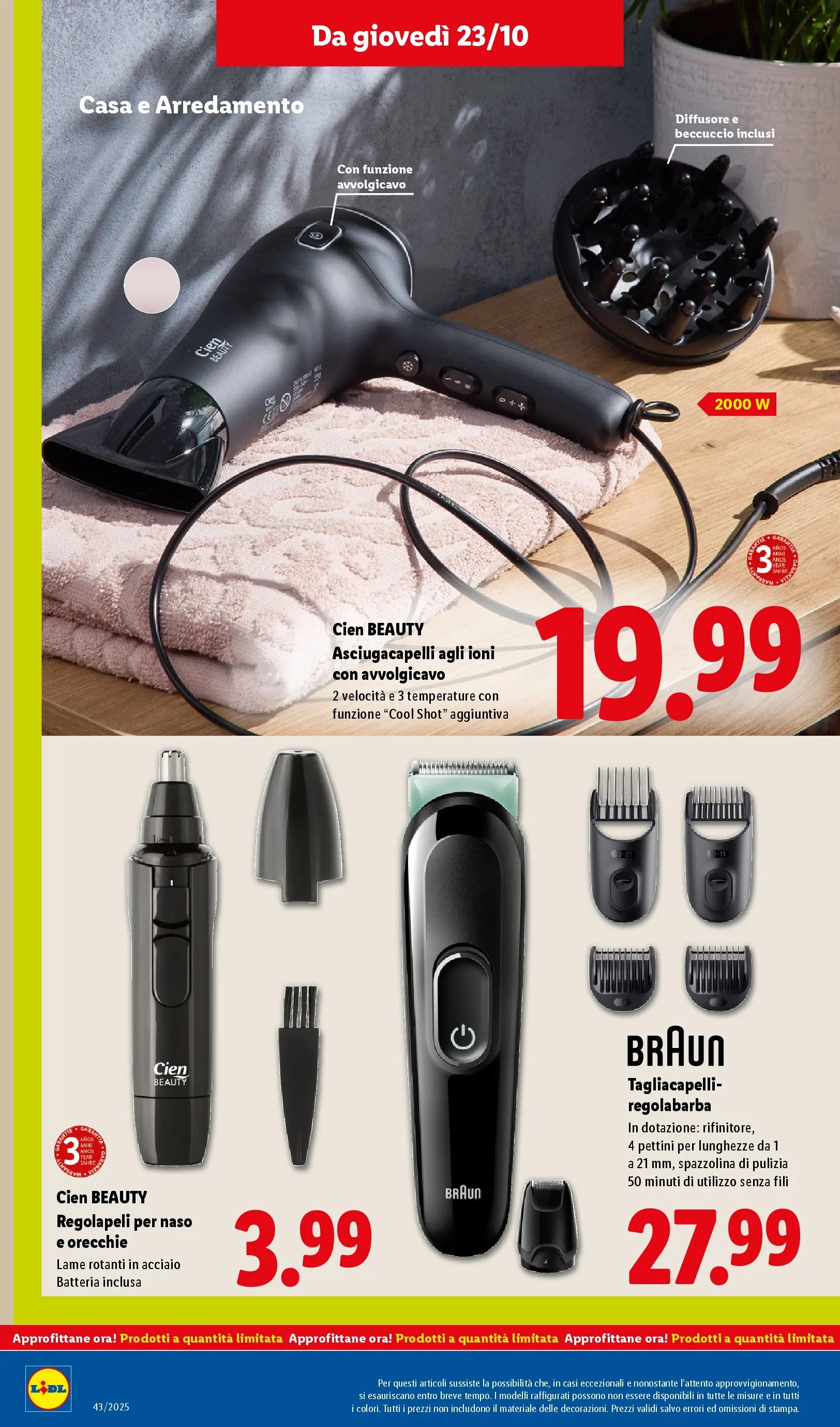 LIDL volantino della prossima settimana dal ﻿16/10/2025﻿ 📣 | Pagina: 46 | Prodotti: Regolabarba, Asciugacapelli, Batteria