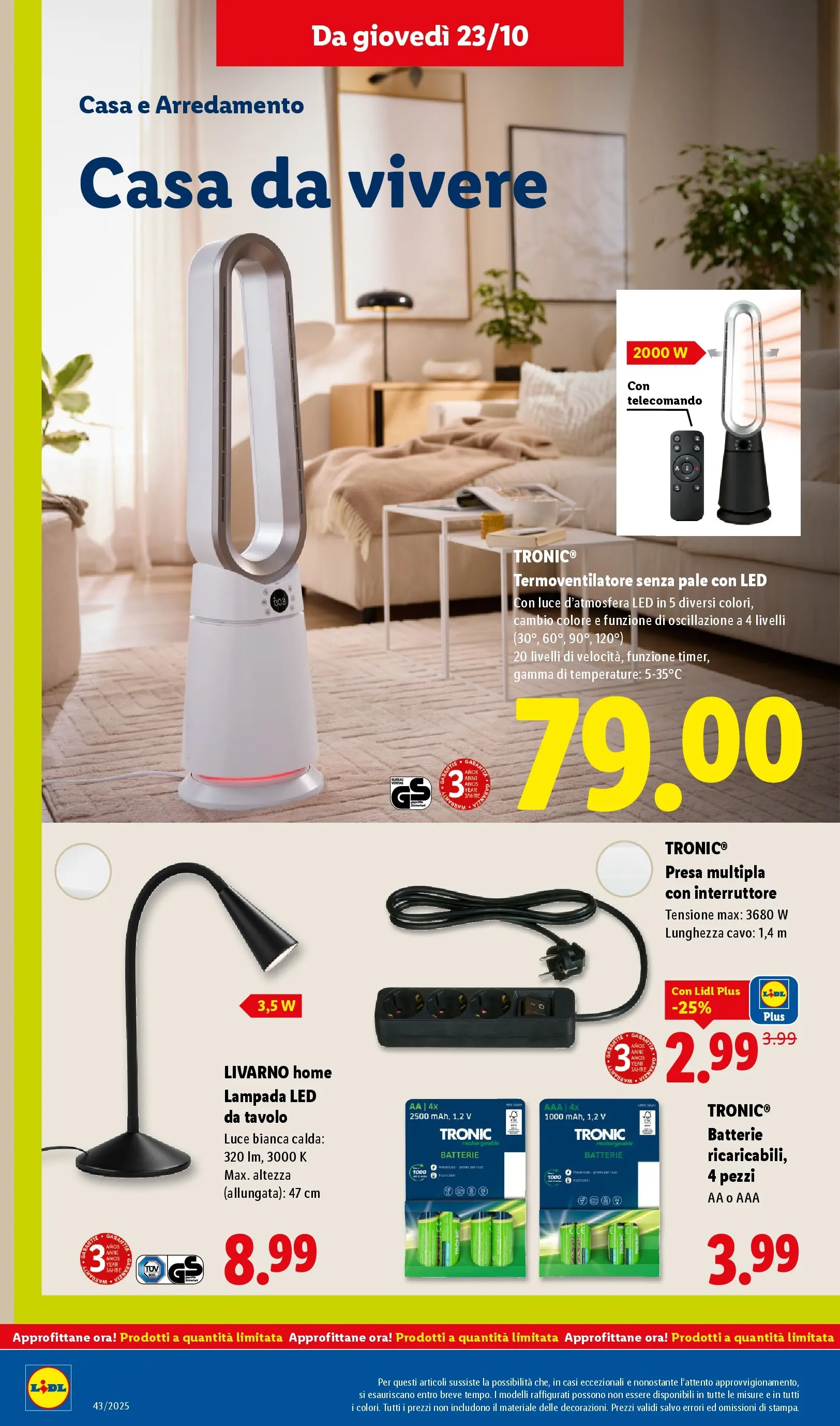 LIDL volantino della prossima settimana dal ﻿16/10/2025﻿ 📣 | Pagina: 48 | Prodotti: Presa multipla, Tavolo, Batterie, Lampada