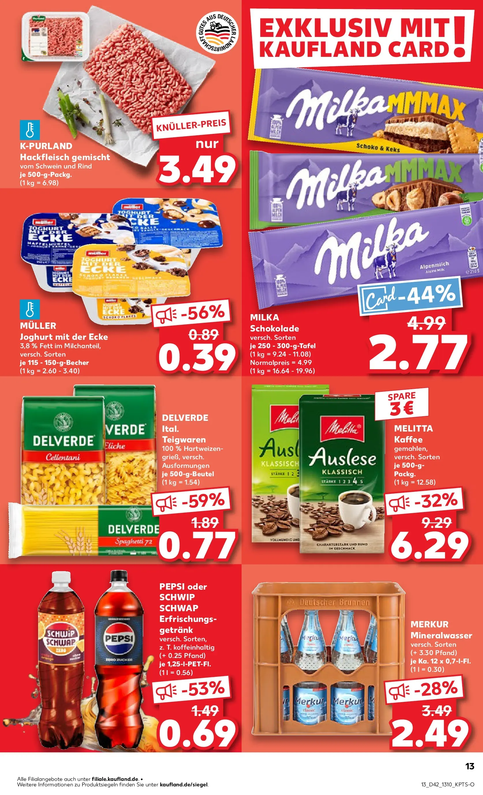 Prospekt Kaufland ab 19.10.2025 » Angebote und Werbung Online | Seite: 13 | Produkte: Melitta kaffee, Kaffee, Mineralwasser, Pepsi Prospekt Kaufland ab 19.10.2025 » Angebote Online zum Blättern | Seite: 13 | Produkte: Melitta kaffee, Kaffee, Mineralwasser, Pepsi