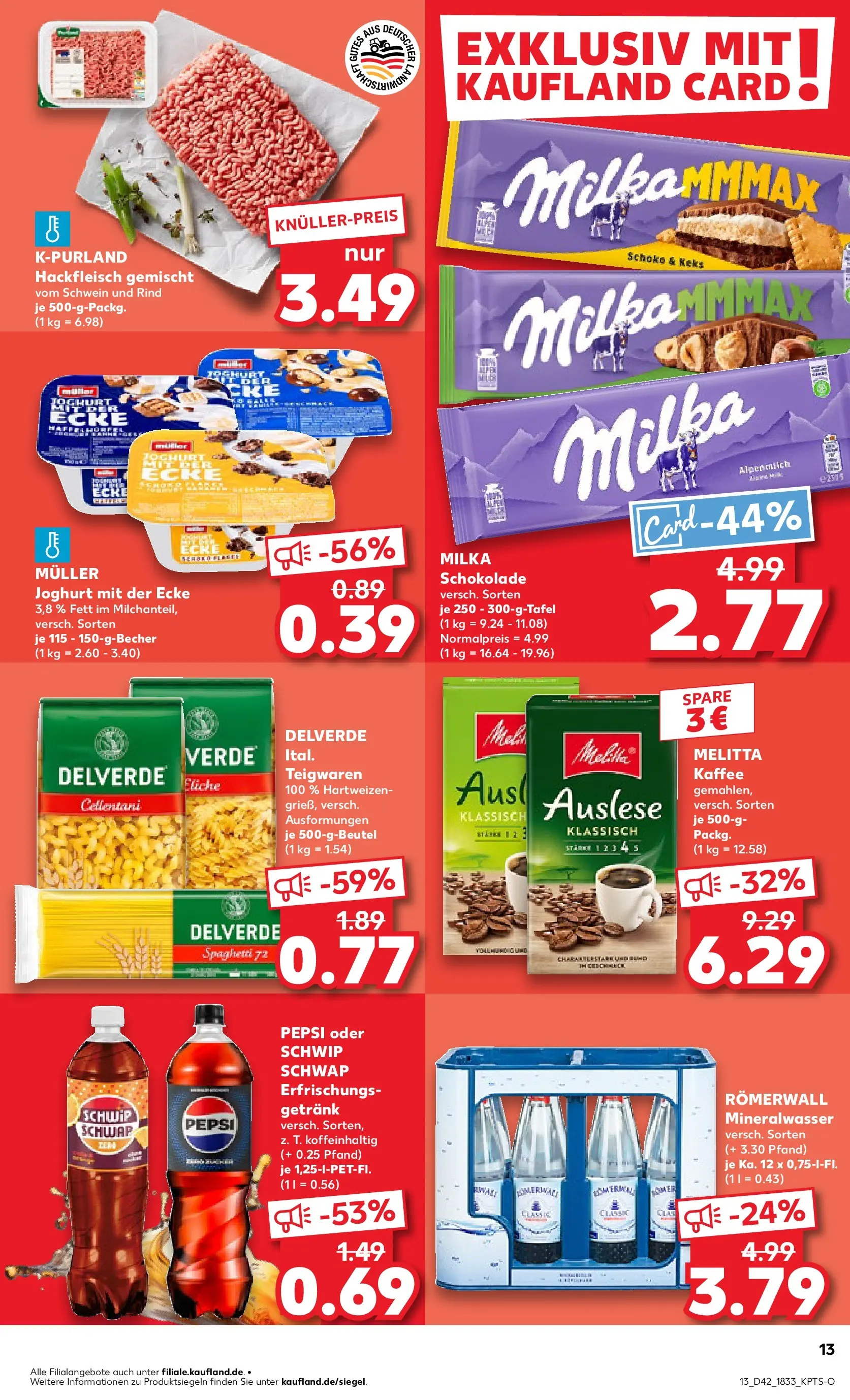Prospekt Kaufland ab 19.10.2025 » Angebote und Werbung Online | Seite: 13 | Produkte: Joghurt, Kaffee, Schokolade, Mineralwasser Prospekt Kaufland ab 19.10.2025 » Angebote Online zum Blättern | Seite: 13 | Produkte: Joghurt, Kaffee, Schokolade, Mineralwasser