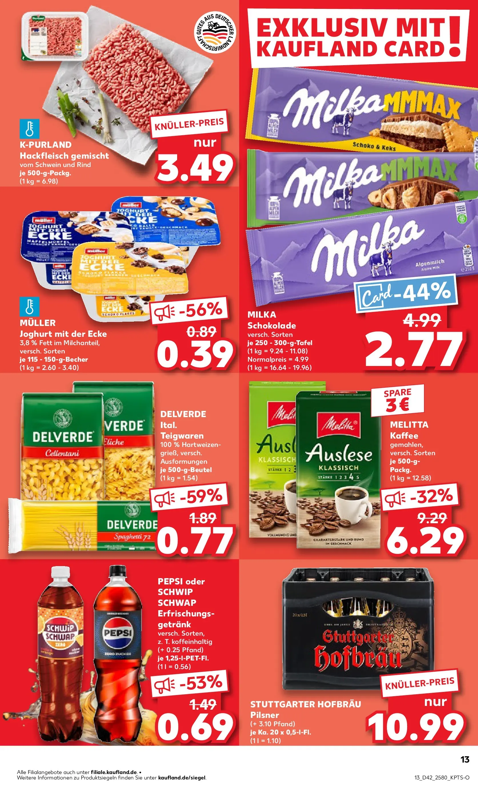 Prospekt Kaufland ab 19.10.2025 » Angebote und Werbung Online | Seite: 13 | Produkte: Milka schokolade, Schwip schwap, Milka, Pepsi Prospekt Kaufland ab 19.10.2025 » Angebote Online zum Blättern | Seite: 13 | Produkte: Milka schokolade, Schwip schwap, Milka, Pepsi