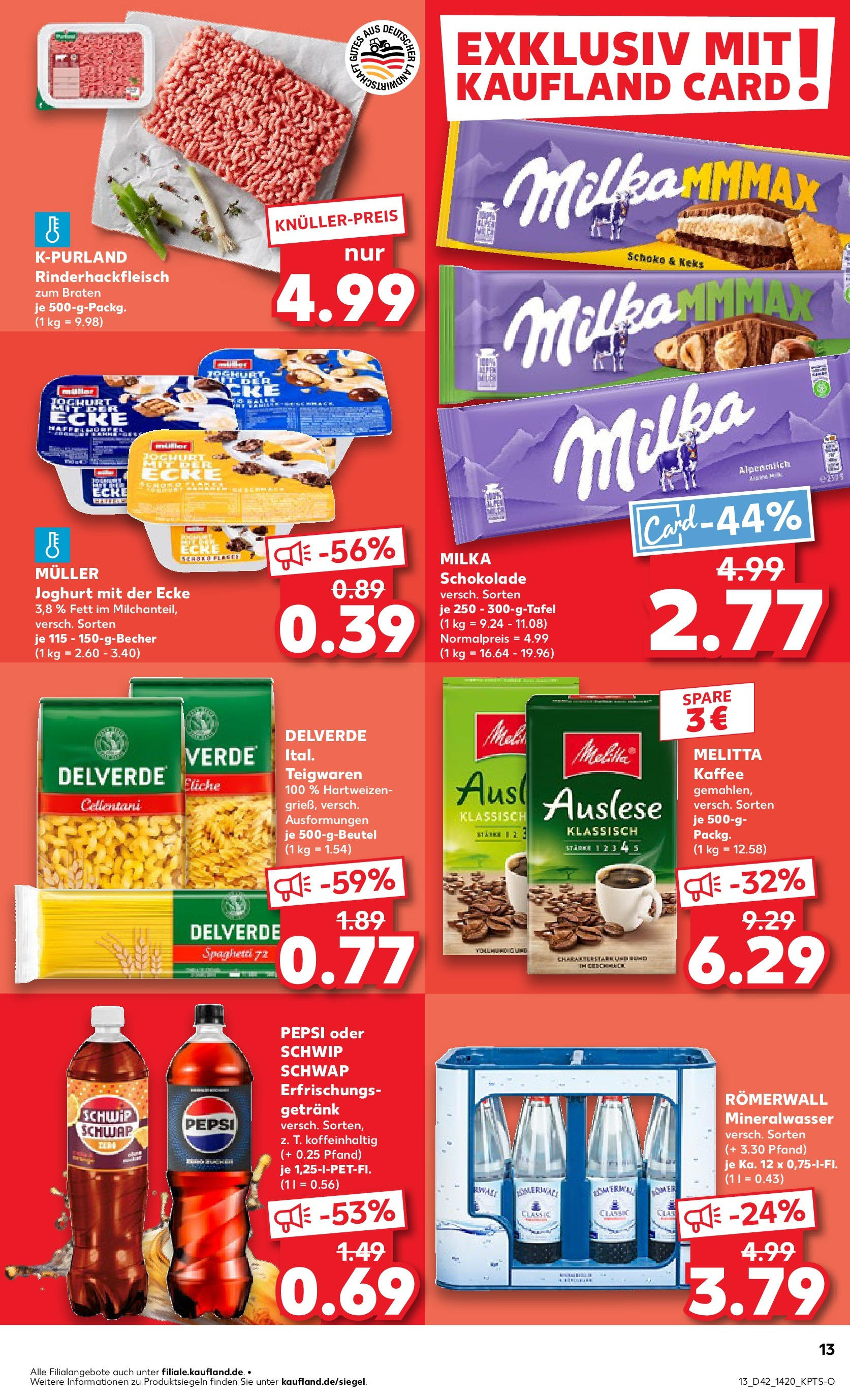 Prospekt Kaufland ab 19.10.2025 » Angebote Online zum Blättern | Seite: 13 | Produkte: Melitta, Joghurt, Schokolade, Milka schokolade