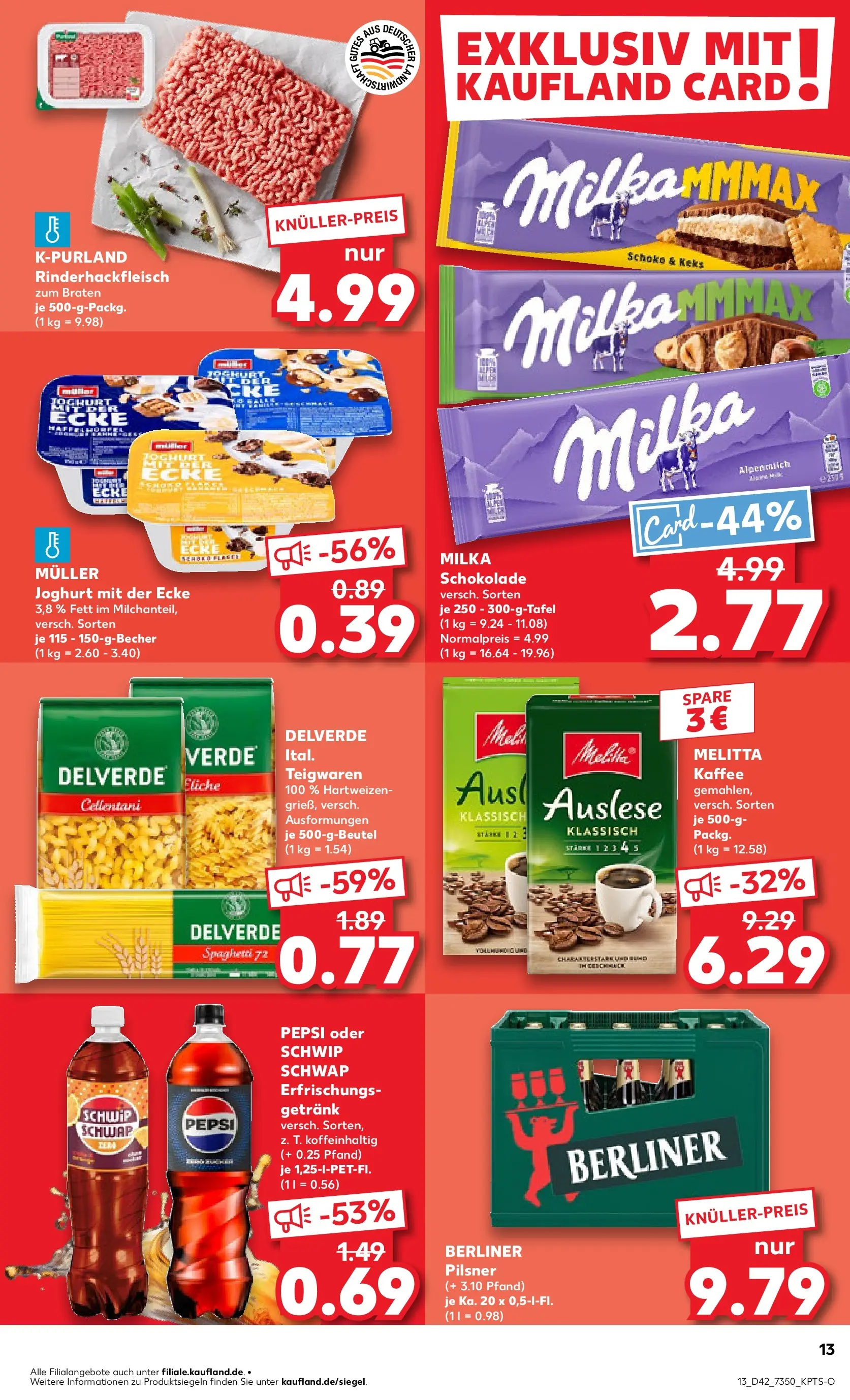 Prospekt Kaufland ab 19.10.2025 » Angebote und Werbung Online | Seite: 13 | Produkte: Joghurt, Schokolade, Milka schokolade, Pepsi Prospekt Kaufland ab 19.10.2025 » Angebote Online zum Blättern | Seite: 13 | Produkte: Joghurt, Schokolade, Milka schokolade, Pepsi