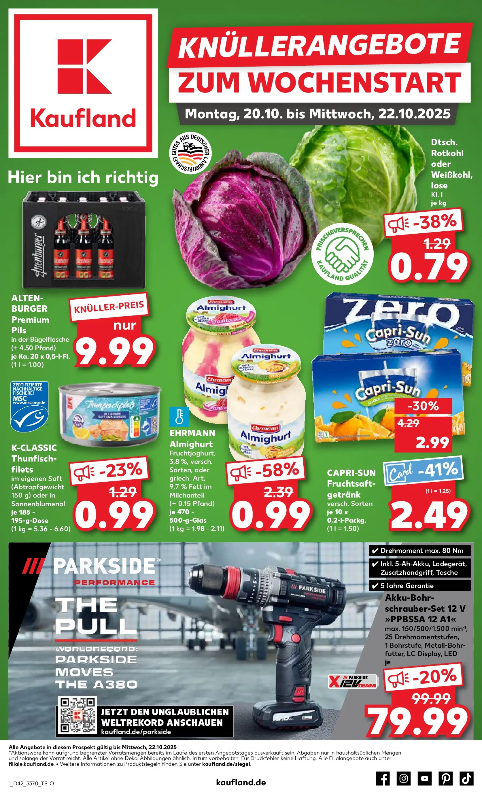 Prospekt Kaufland ab 19.10.2025 » Angebote und Werbung Online | Seite: 1 | Produkte: Tasche, Pils, Burger, Fruchtsaft Prospekt Kaufland ab 19.10.2025 » Angebote Online zum Blättern | Seite: 1 | Produkte: Tasche, Pils, Burger, Fruchtsaft