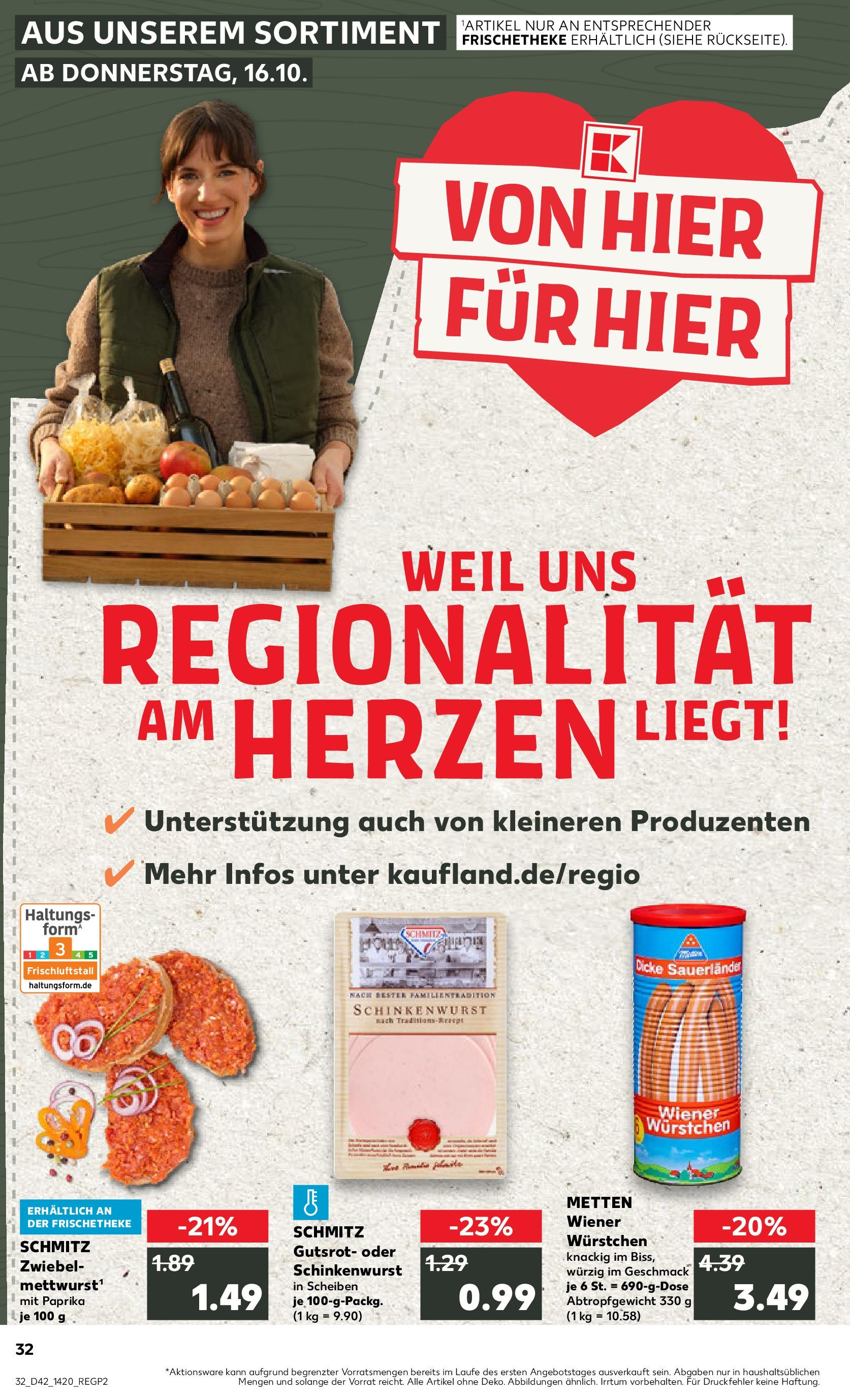 Prospekt Kaufland ab 19.10.2025 » Angebote Online zum Blättern | Seite: 32 | Produkte: Wiener wurstchen, Paprika