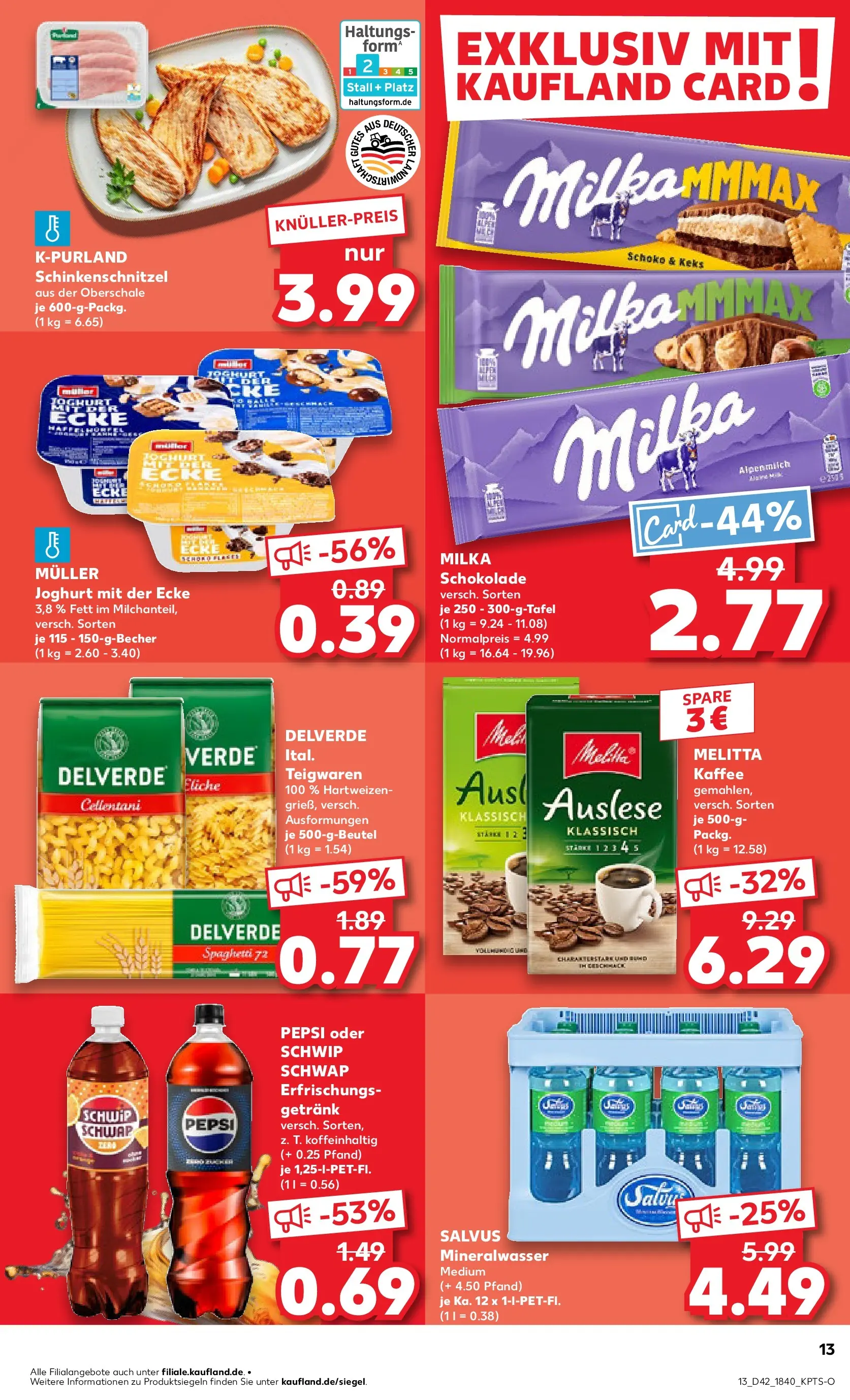 Prospekt Kaufland ab 19.10.2025 » Angebote und Werbung Online | Seite: 13 | Produkte: Kaffee, Milka schokolade, Milka, Pepsi Prospekt Kaufland ab 19.10.2025 » Angebote Online zum Blättern | Seite: 13 | Produkte: Kaffee, Milka schokolade, Milka, Pepsi