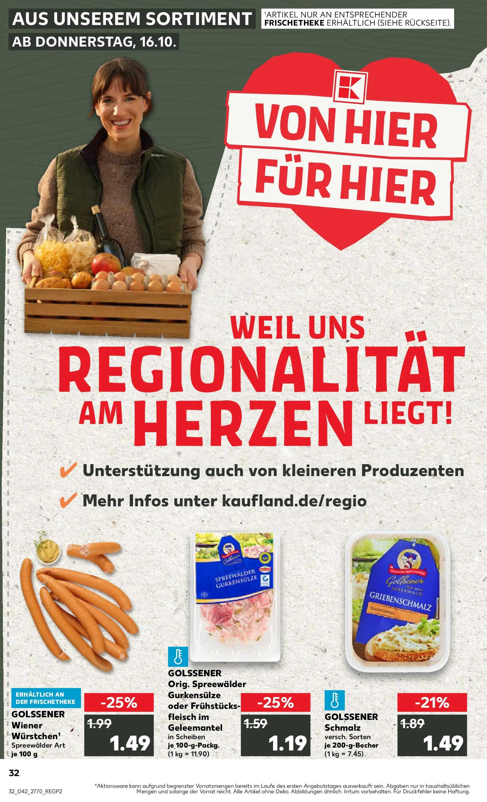Prospekt Kaufland ab 19.10.2025 » Angebote und Werbung Online | Seite: 32 | Produkte: Fleisch Prospekt Kaufland ab 19.10.2025 » Angebote Online zum Blättern | Seite: 32 | Produkte: Fleisch