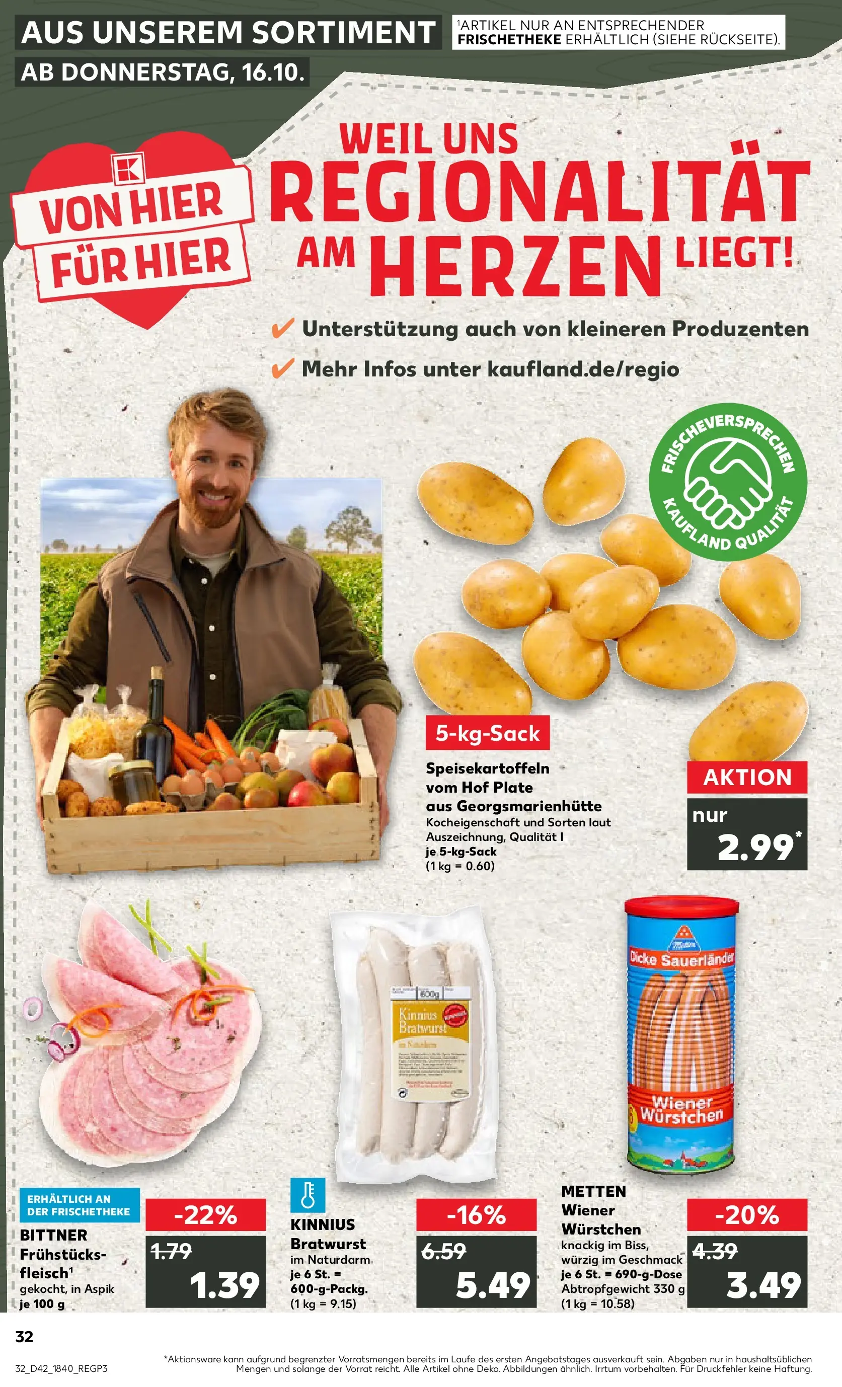 Prospekt Kaufland ab 19.10.2025 » Angebote und Werbung Online | Seite: 32 | Produkte: Wiener wurstchen, Bratwurst Prospekt Kaufland ab 19.10.2025 » Angebote Online zum Blättern | Seite: 32 | Produkte: Wiener wurstchen, Bratwurst