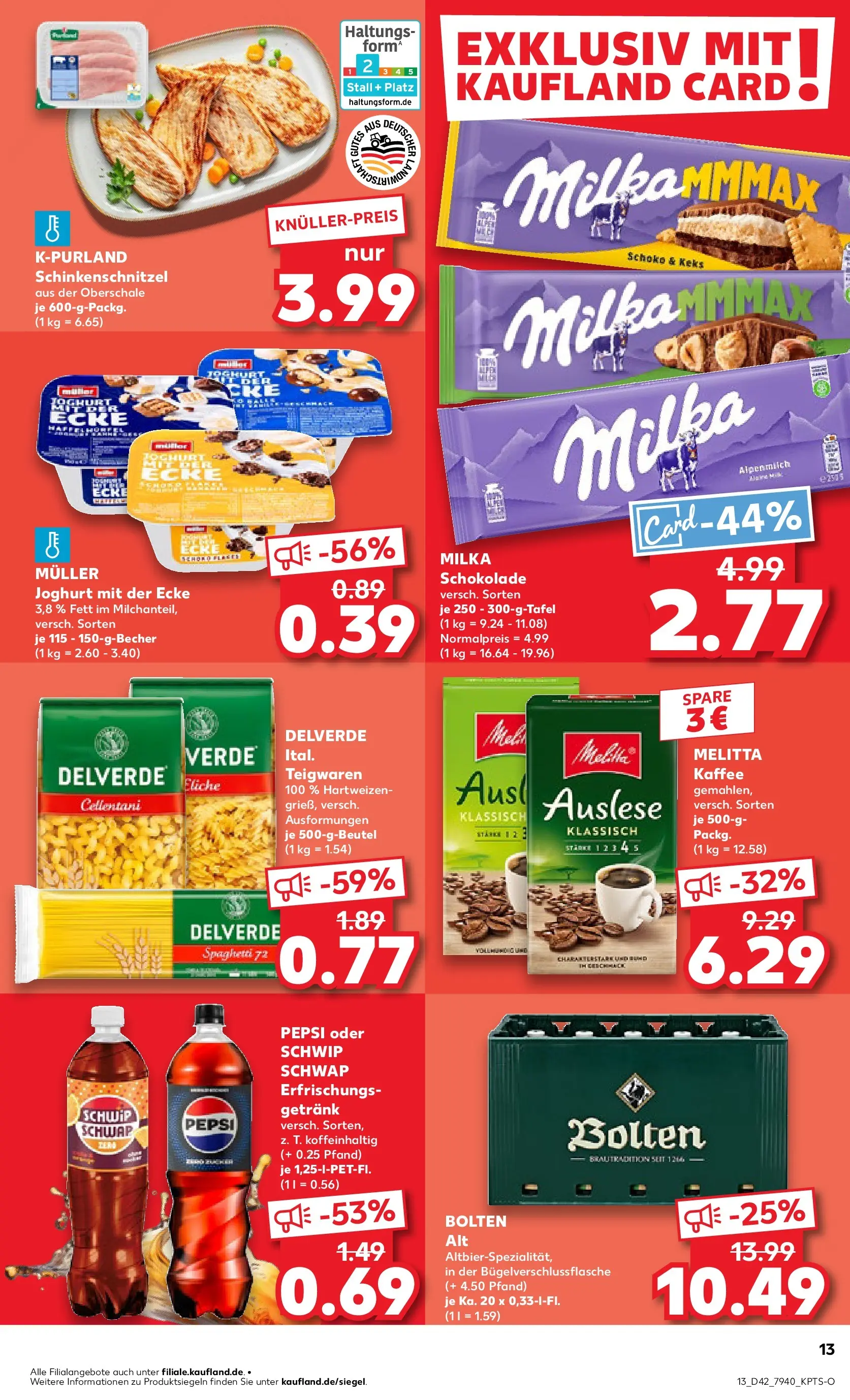 Prospekt Kaufland ab 19.10.2025 » Angebote und Werbung Online | Seite: 13 | Produkte: Melitta, Joghurt, Milka schokolade, Schwip schwap Prospekt Kaufland ab 19.10.2025 » Angebote Online zum Blättern | Seite: 13 | Produkte: Melitta, Joghurt, Milka schokolade, Schwip schwap