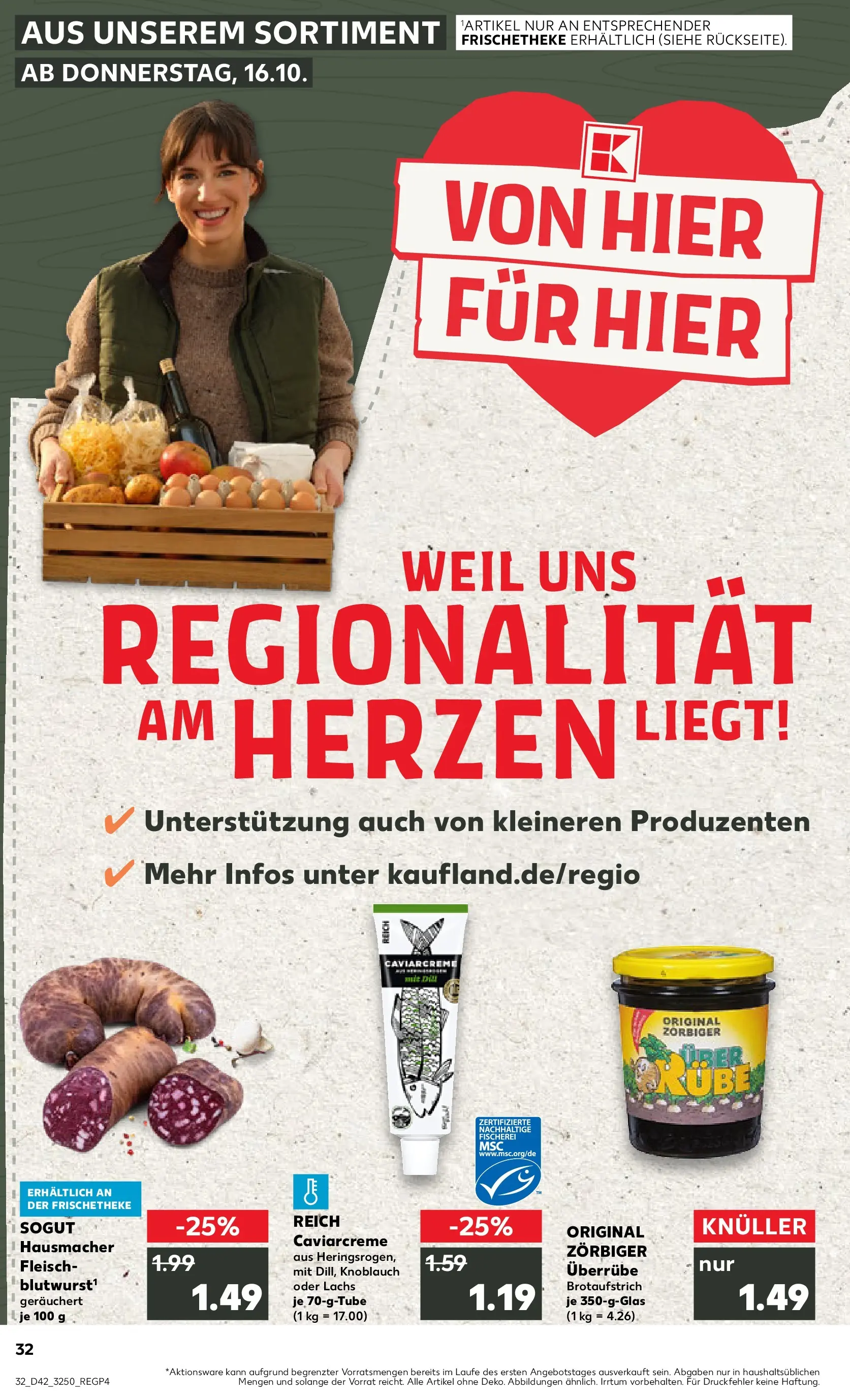 Prospekt Kaufland ab 19.10.2025 » Angebote und Werbung Online | Seite: 32 | Produkte: Lachs, Knoblauch, Fleisch Prospekt Kaufland ab 19.10.2025 » Angebote Online zum Blättern | Seite: 32 | Produkte: Lachs, Knoblauch, Fleisch