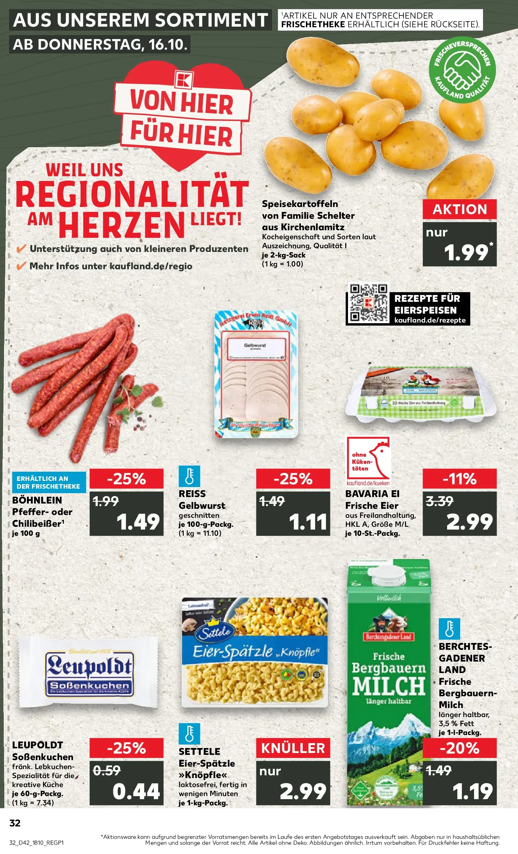 Prospekt Kaufland ab 19.10.2025 » Angebote und Werbung Online | Seite: 32 | Produkte: Milch, Eier, Pfeffer, Pasta Prospekt Kaufland ab 19.10.2025 » Angebote Online zum Blättern | Seite: 32 | Produkte: Milch, Eier, Pfeffer, Pasta