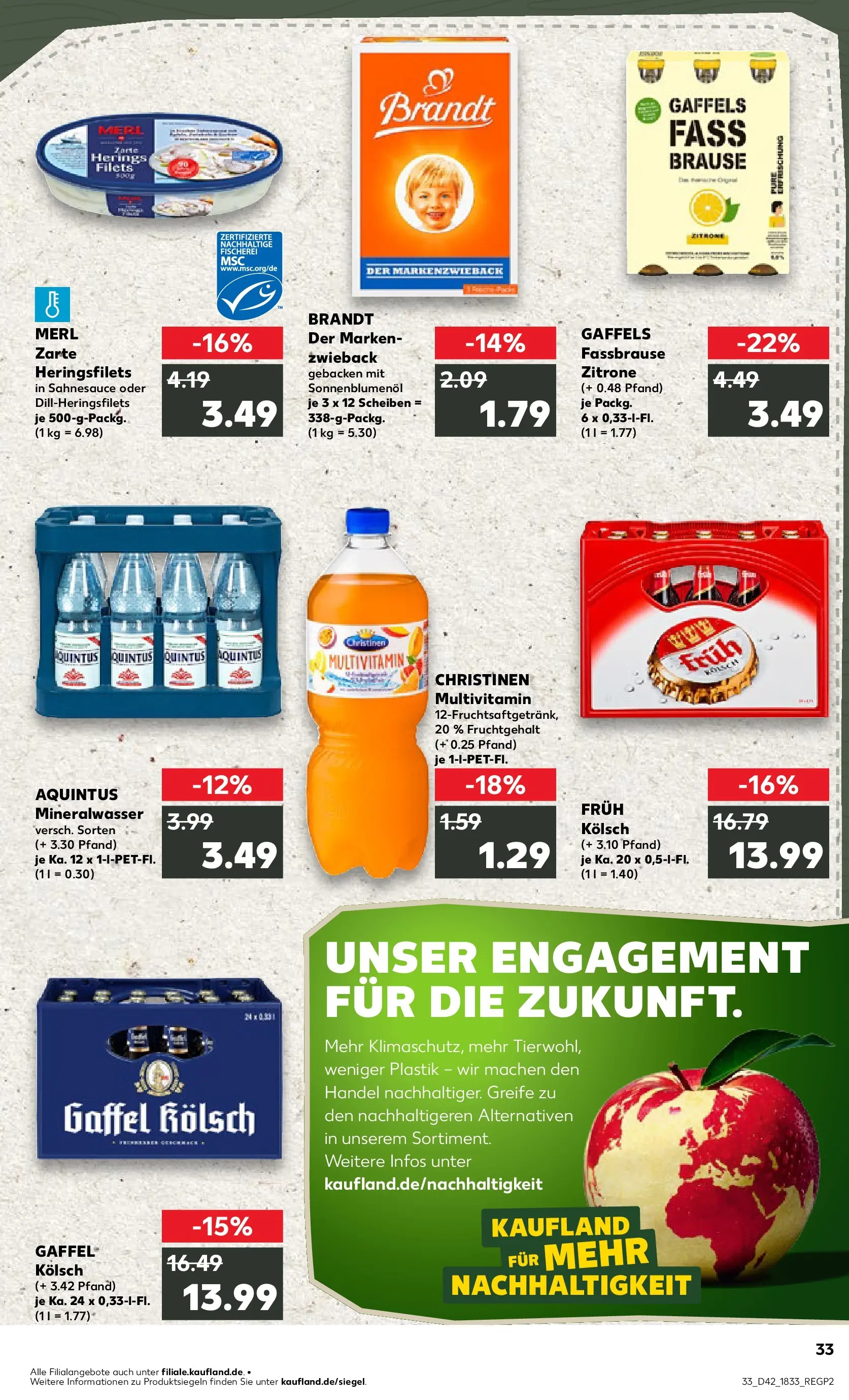 Prospekt Kaufland ab 19.10.2025 » Angebote und Werbung Online | Seite: 33 | Produkte: Sonnenblumenol, Mineralwasser, Zitrone, Fassbrause Prospekt Kaufland ab 19.10.2025 » Angebote Online zum Blättern | Seite: 33 | Produkte: Sonnenblumenol, Mineralwasser, Zitrone, Fassbrause