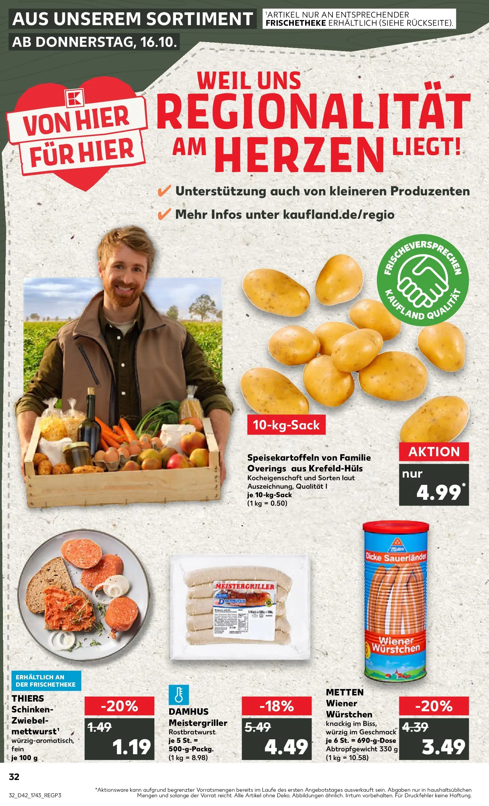 Prospekt Kaufland ab 19.10.2025 » Angebote und Werbung Online | Seite: 32 | Produkte: Wiener wurstchen, Schinken Prospekt Kaufland ab 19.10.2025 » Angebote Online zum Blättern | Seite: 32 | Produkte: Wiener wurstchen, Schinken