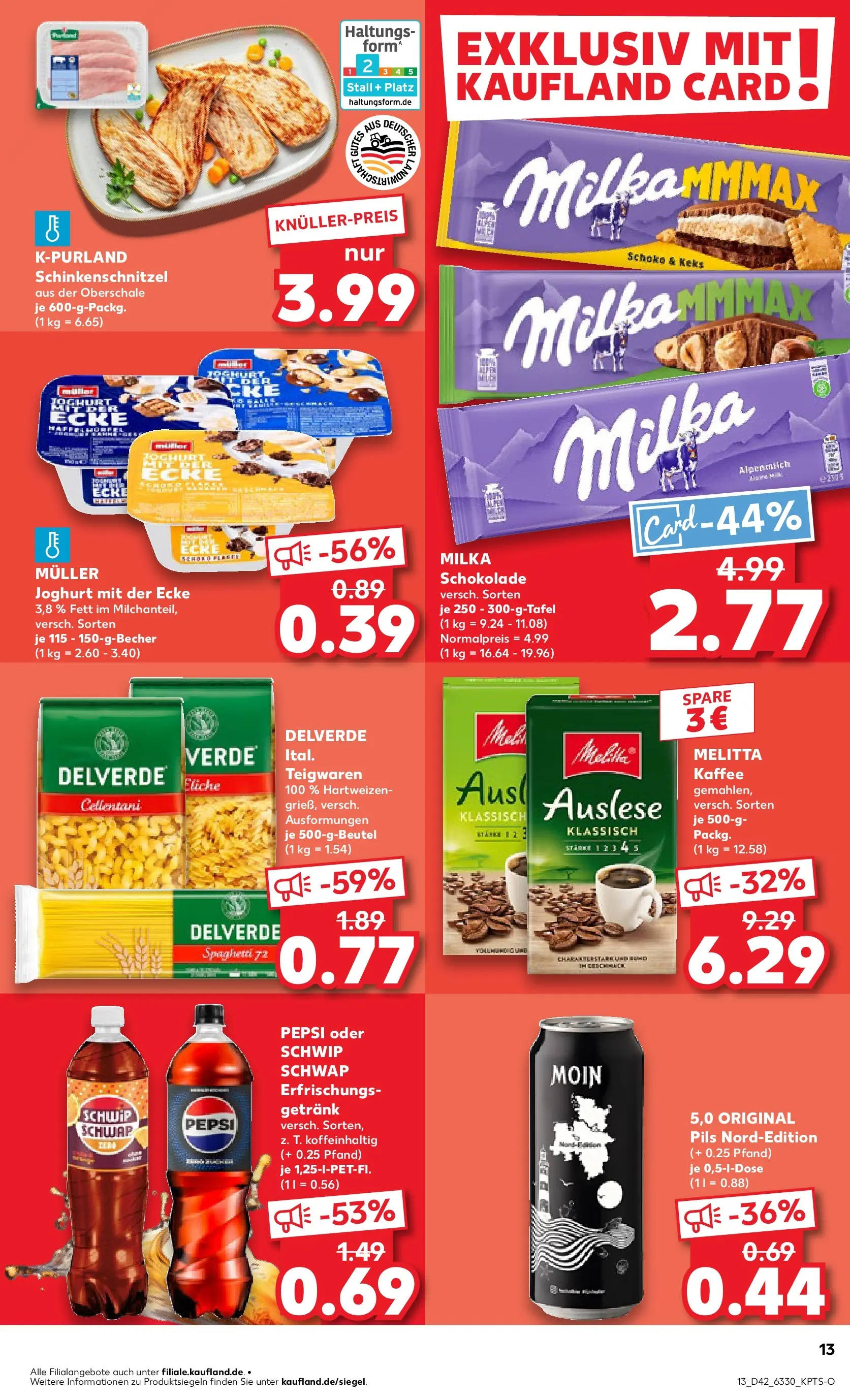 Prospekt Kaufland ab 19.10.2025 » Angebote und Werbung Online | Seite: 13 | Produkte: Melitta kaffee, Joghurt, Kaffee, Schwip schwap Prospekt Kaufland ab 19.10.2025 » Angebote Online zum Blättern | Seite: 13 | Produkte: Melitta kaffee, Joghurt, Kaffee, Schwip schwap