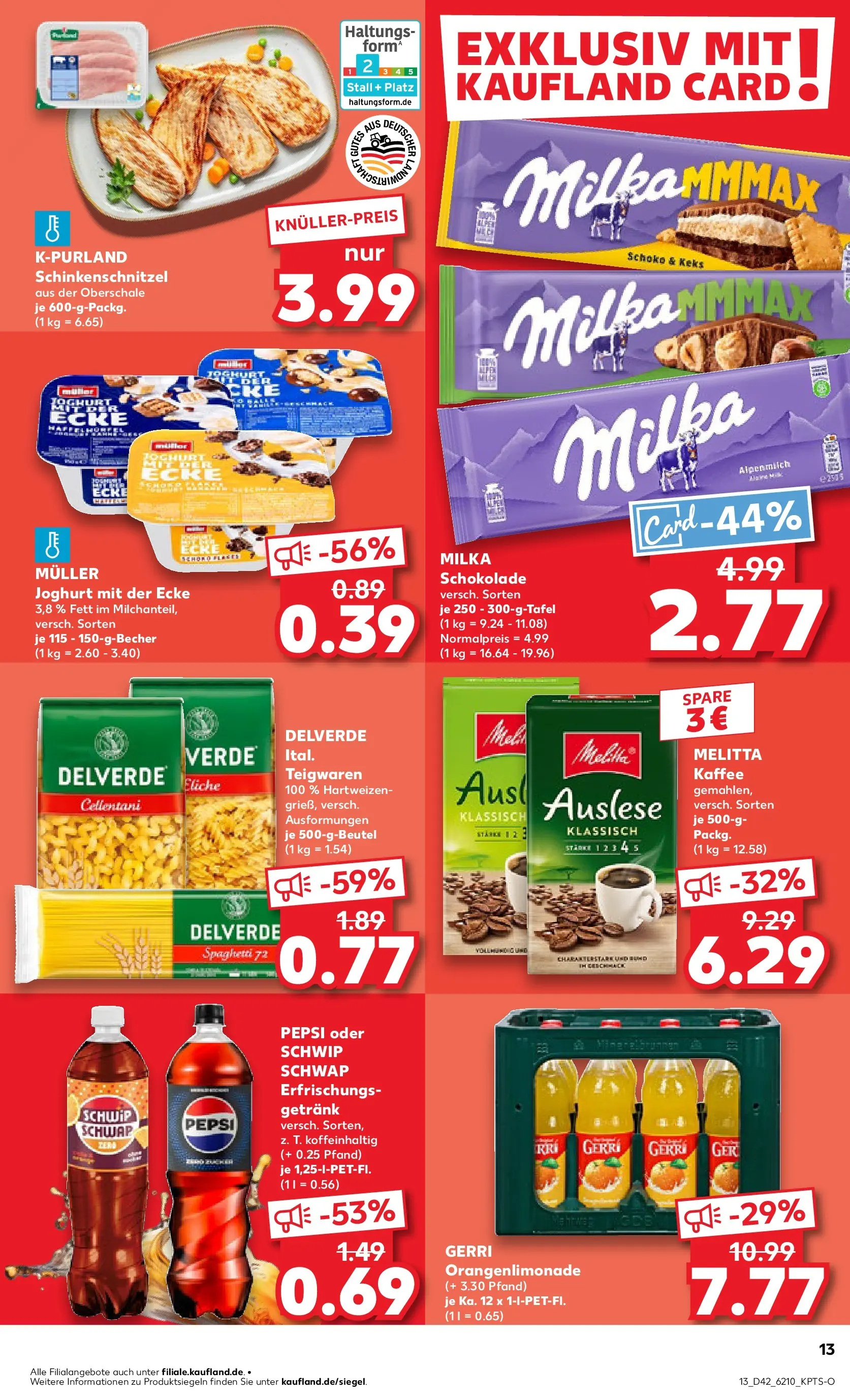 Prospekt Kaufland ab 19.10.2025 » Angebote und Werbung Online | Seite: 13 | Produkte: Joghurt, Milka, Pepsi, Pasta Prospekt Kaufland ab 19.10.2025 » Angebote Online zum Blättern | Seite: 13 | Produkte: Joghurt, Milka, Pepsi, Pasta