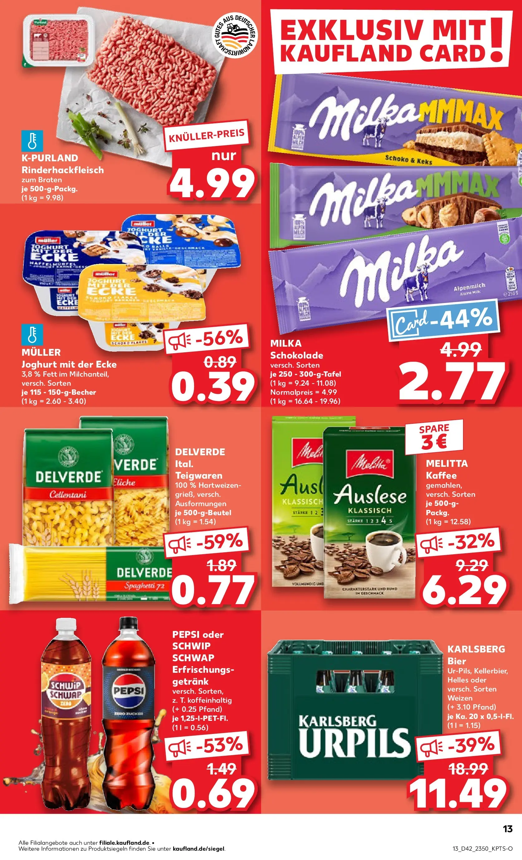 Prospekt Kaufland ab 19.10.2025 » Angebote und Werbung Online | Seite: 13 | Produkte: Melitta, Melitta kaffee, Schokolade, Pasta Prospekt Kaufland ab 19.10.2025 » Angebote Online zum Blättern | Seite: 13 | Produkte: Melitta, Melitta kaffee, Schokolade, Pasta