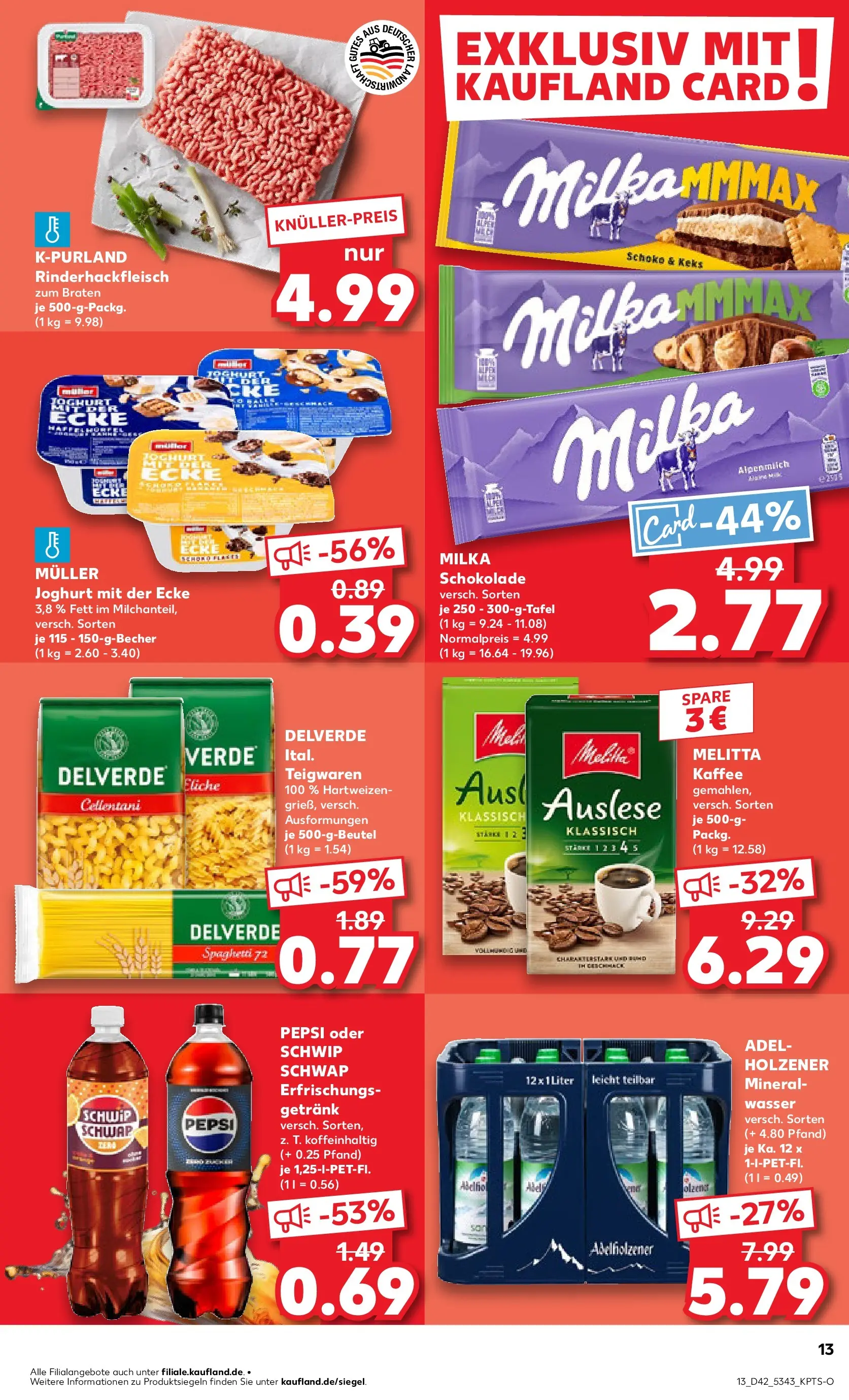 Prospekt Kaufland ab 19.10.2025 » Angebote und Werbung Online | Seite: 13 | Produkte: Milka schokolade, Schwip schwap, Milka, Pepsi Prospekt Kaufland ab 19.10.2025 » Angebote Online zum Blättern | Seite: 13 | Produkte: Milka schokolade, Schwip schwap, Milka, Pepsi