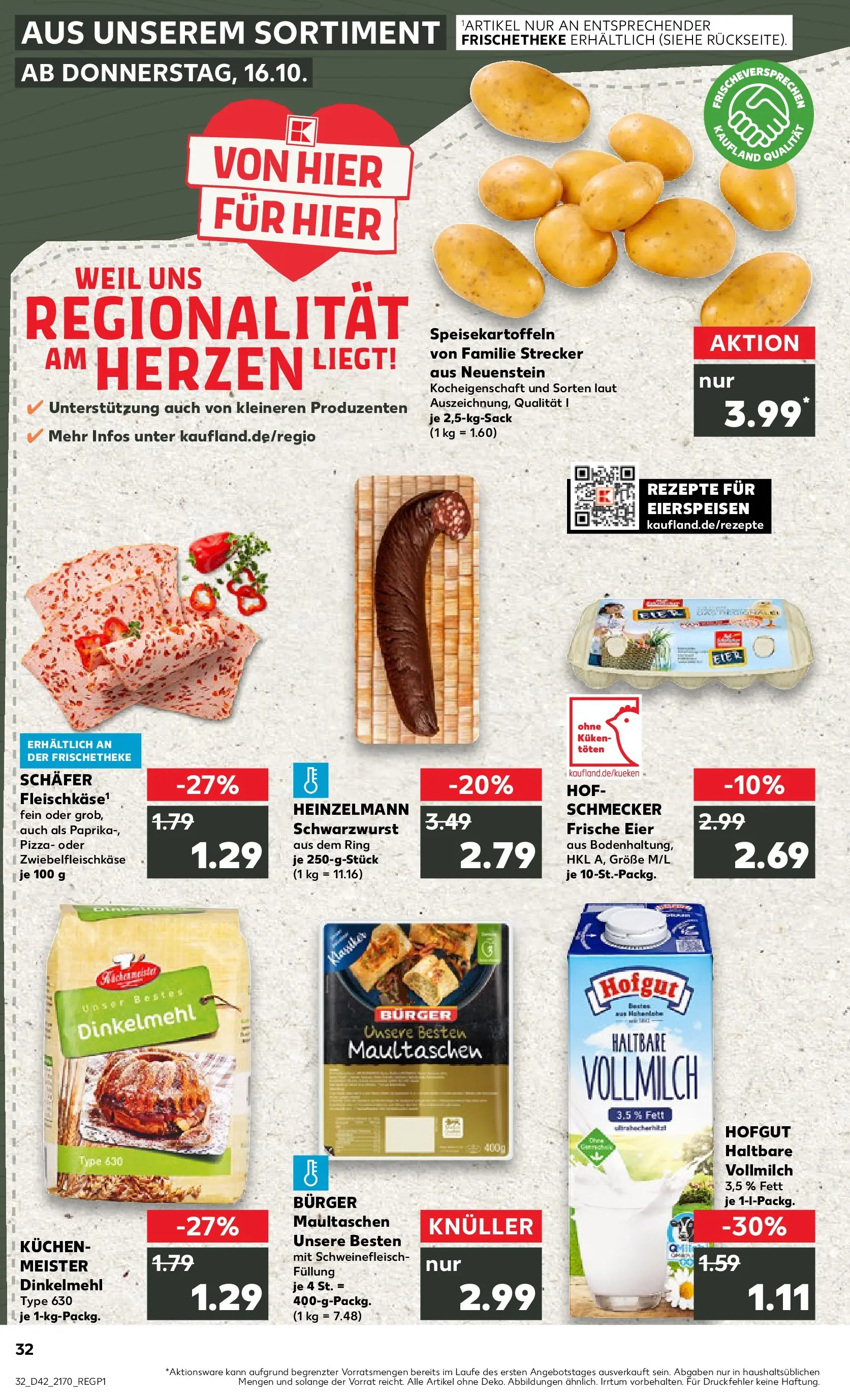 Prospekt Kaufland ab 19.10.2025 » Angebote und Werbung Online | Seite: 32 | Produkte: Burger, Paprika, Pizza, Kuchen Prospekt Kaufland ab 19.10.2025 » Angebote Online zum Blättern | Seite: 32 | Produkte: Burger, Paprika, Pizza, Kuchen