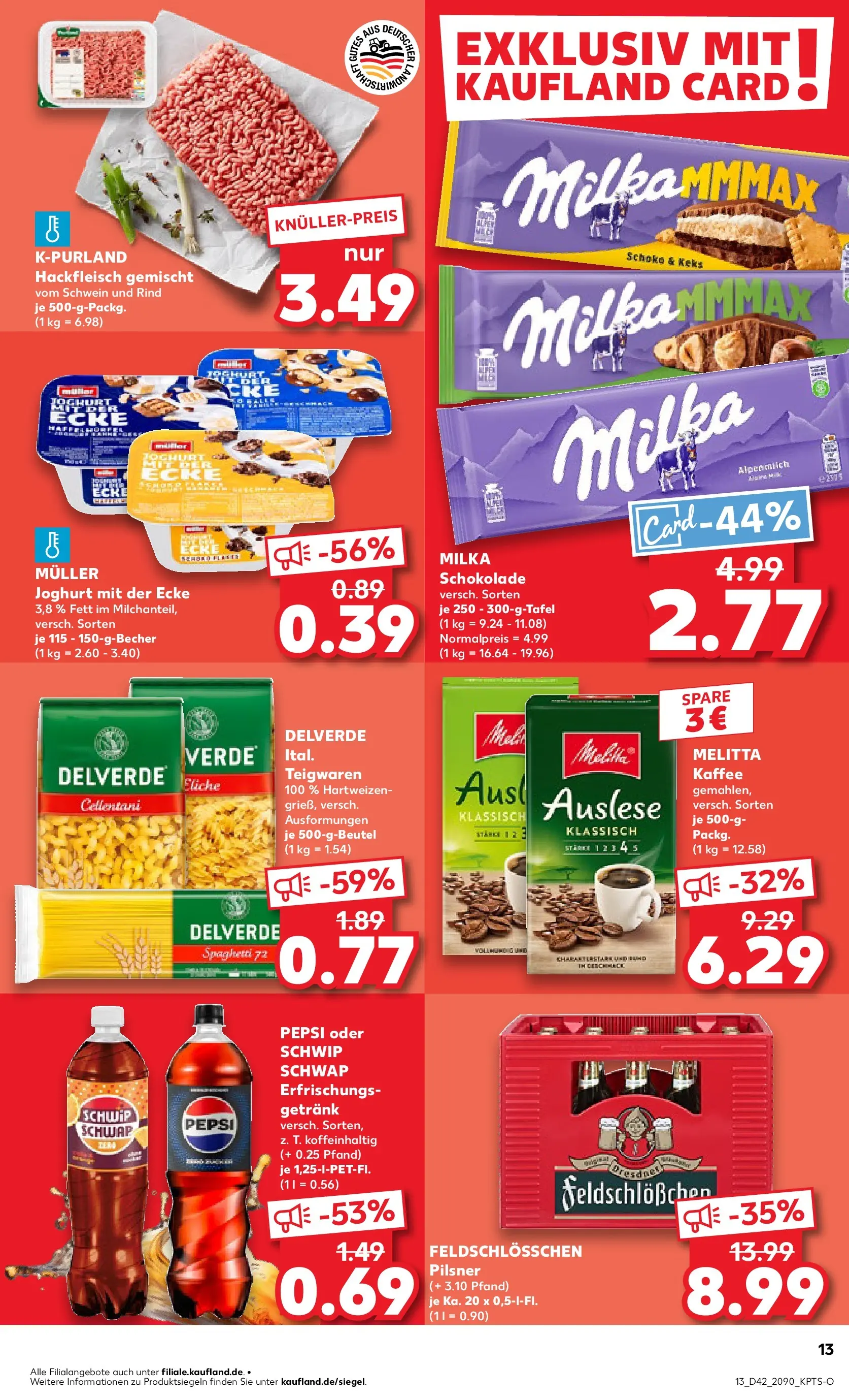 Prospekt Kaufland ab 19.10.2025 » Angebote und Werbung Online | Seite: 13 | Produkte: Kaffee, Schokolade, Schwip schwap, Milka Prospekt Kaufland ab 19.10.2025 » Angebote Online zum Blättern | Seite: 13 | Produkte: Kaffee, Schokolade, Schwip schwap, Milka