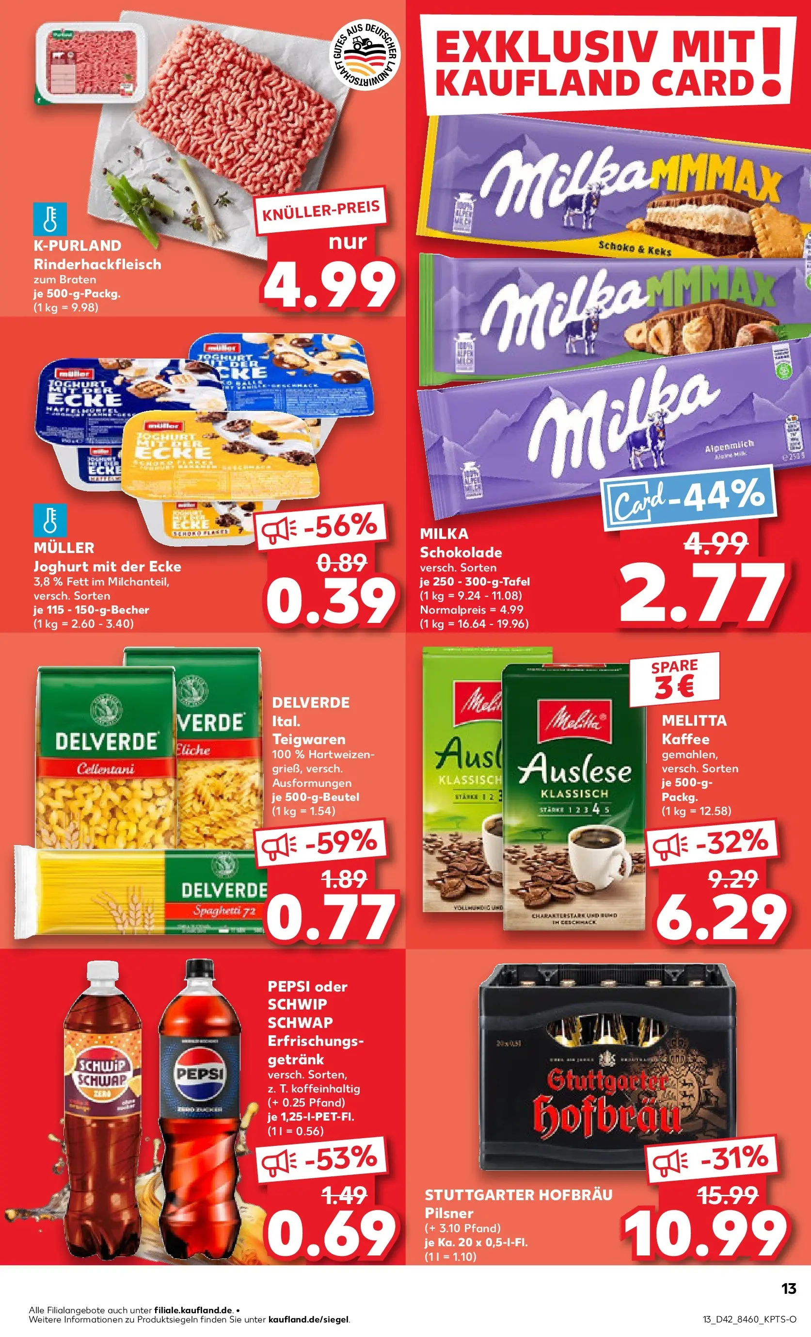 Prospekt Kaufland ab 19.10.2025 » Angebote und Werbung Online | Seite: 13 | Produkte: Joghurt, Schwip schwap, Milka, Pasta Prospekt Kaufland ab 19.10.2025 » Angebote Online zum Blättern | Seite: 13 | Produkte: Joghurt, Schwip schwap, Milka, Pasta