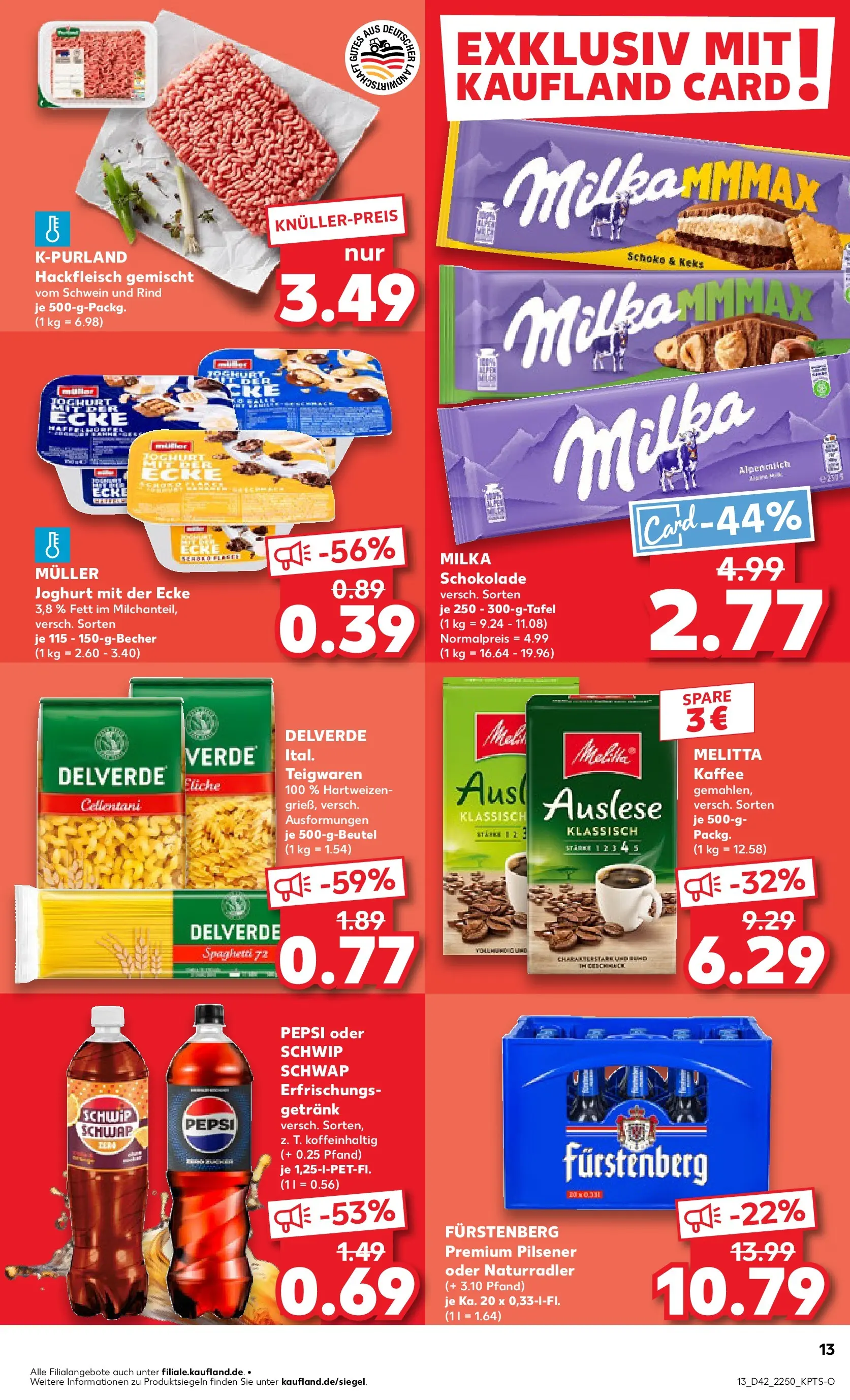 Prospekt Kaufland ab 19.10.2025 » Angebote und Werbung Online | Seite: 13 | Produkte: Kaffee, Schokolade, Milka schokolade, Pasta Prospekt Kaufland ab 19.10.2025 » Angebote Online zum Blättern | Seite: 13 | Produkte: Kaffee, Schokolade, Milka schokolade, Pasta