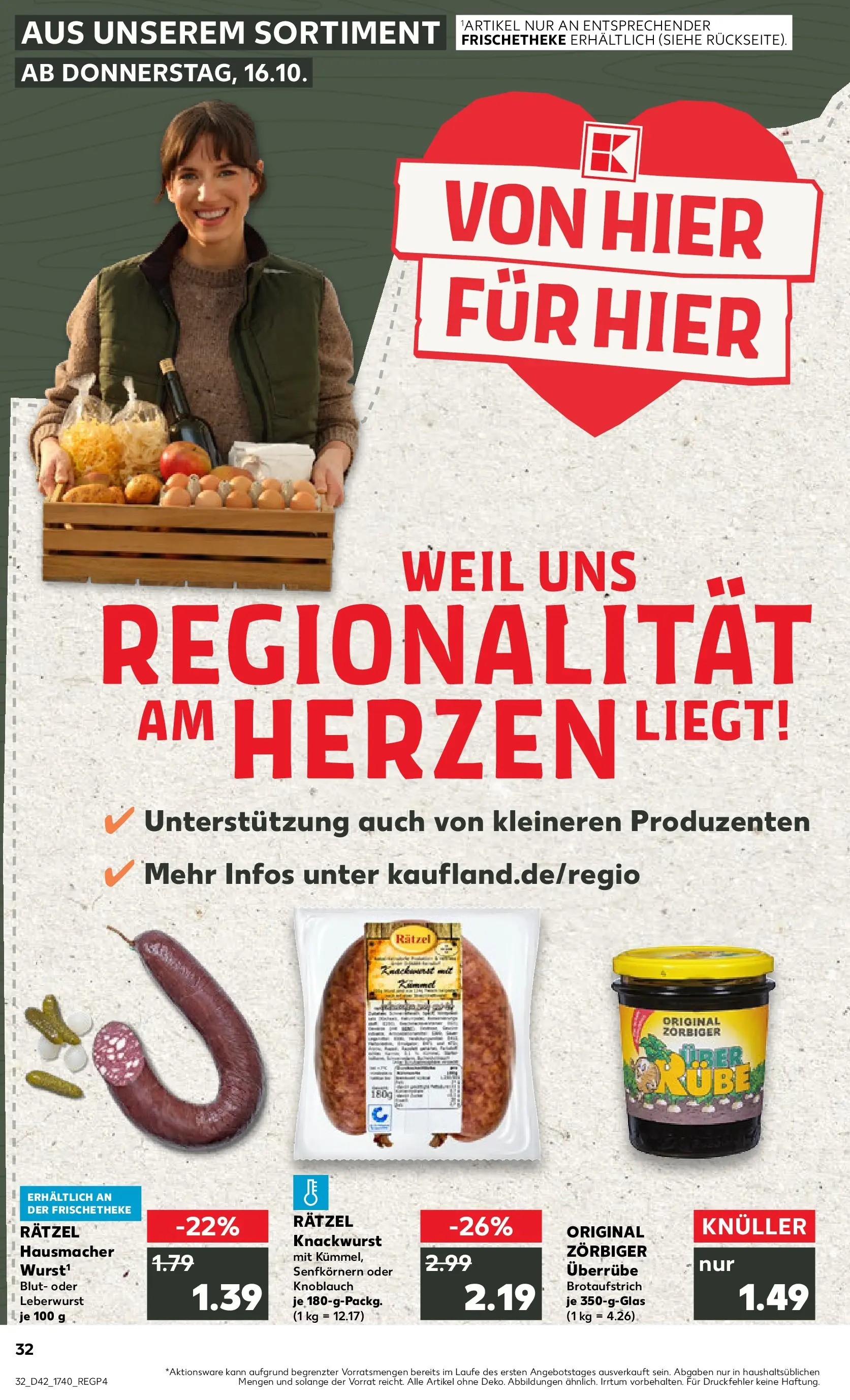 Prospekt Kaufland ab 19.10.2025 » Angebote und Werbung Online | Seite: 32 | Produkte: Knoblauch Prospekt Kaufland ab 19.10.2025 » Angebote Online zum Blättern | Seite: 32 | Produkte: Knoblauch