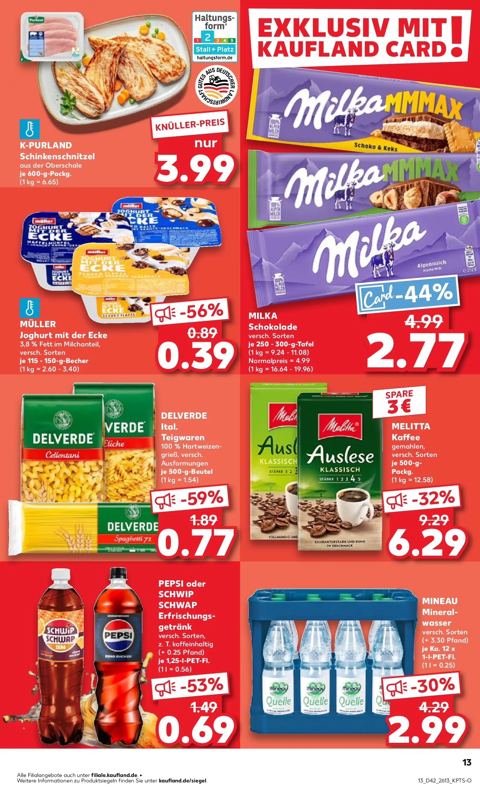Prospekt Kaufland ab 19.10.2025 » Angebote und Werbung Online | Seite: 13 | Produkte: Kaffee, Schokolade, Milka, Wasser Prospekt Kaufland ab 19.10.2025 » Angebote Online zum Blättern | Seite: 13 | Produkte: Kaffee, Schokolade, Milka, Wasser