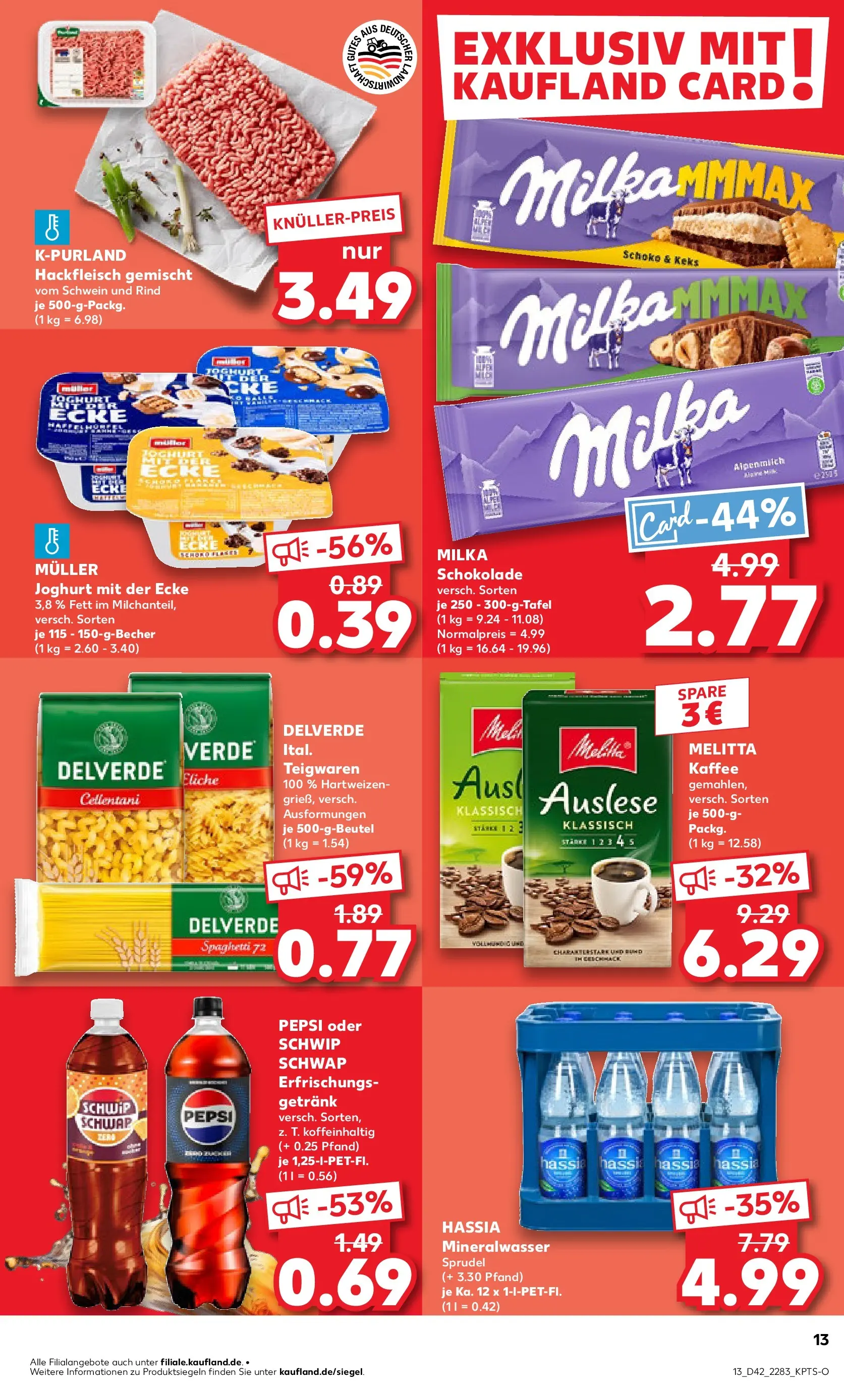 Prospekt Kaufland ab 19.10.2025 » Angebote und Werbung Online | Seite: 13 | Produkte: Melitta kaffee, Kaffee, Pepsi, Hackfleisch Prospekt Kaufland ab 19.10.2025 » Angebote Online zum Blättern | Seite: 13 | Produkte: Melitta kaffee, Kaffee, Pepsi, Hackfleisch