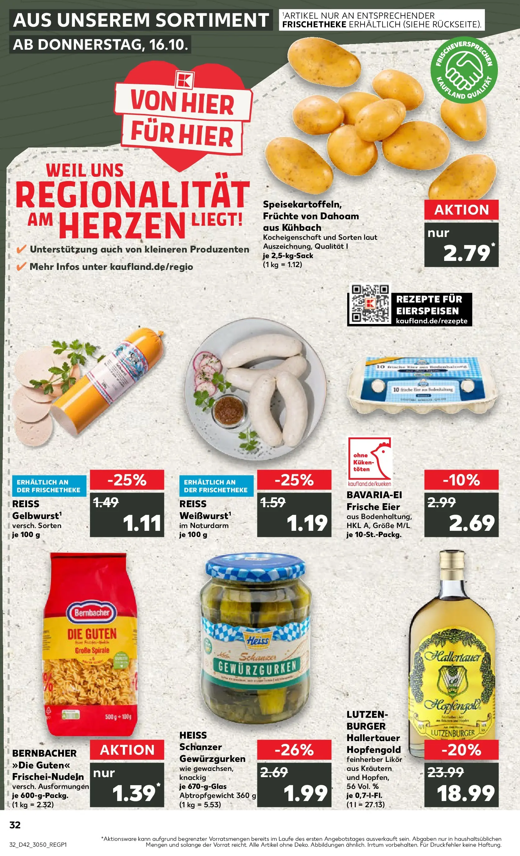 Prospekt Kaufland ab 19.10.2025 » Angebote und Werbung Online | Seite: 32 | Produkte: Eier, Likör, Burger, Pasta Prospekt Kaufland ab 19.10.2025 » Angebote Online zum Blättern | Seite: 32 | Produkte: Eier, Likör, Burger, Pasta