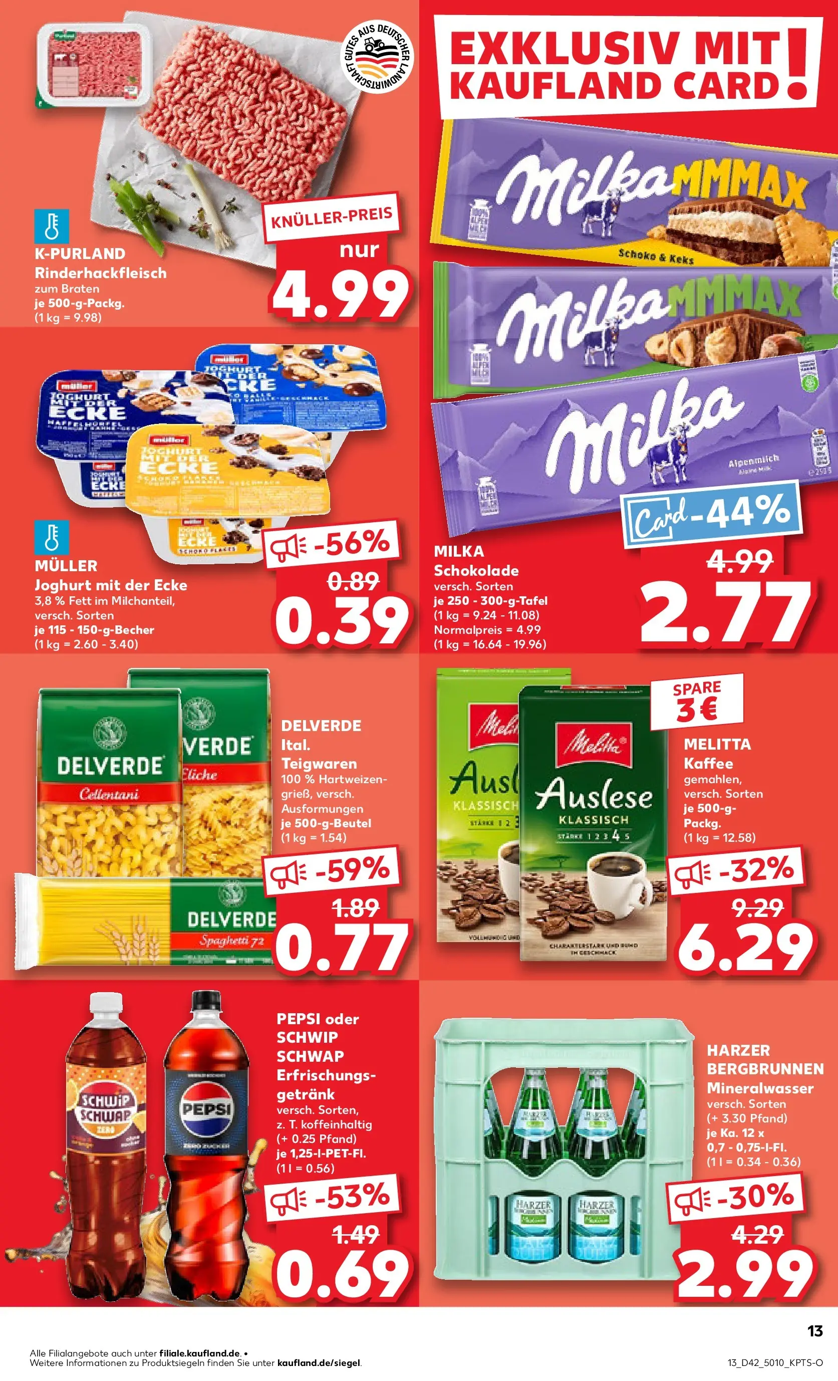 Prospekt Kaufland ab 19.10.2025 » Angebote und Werbung Online | Seite: 13 | Produkte: Melitta, Kaffee, Schokolade, Pepsi Prospekt Kaufland ab 19.10.2025 » Angebote Online zum Blättern | Seite: 13 | Produkte: Melitta, Kaffee, Schokolade, Pepsi