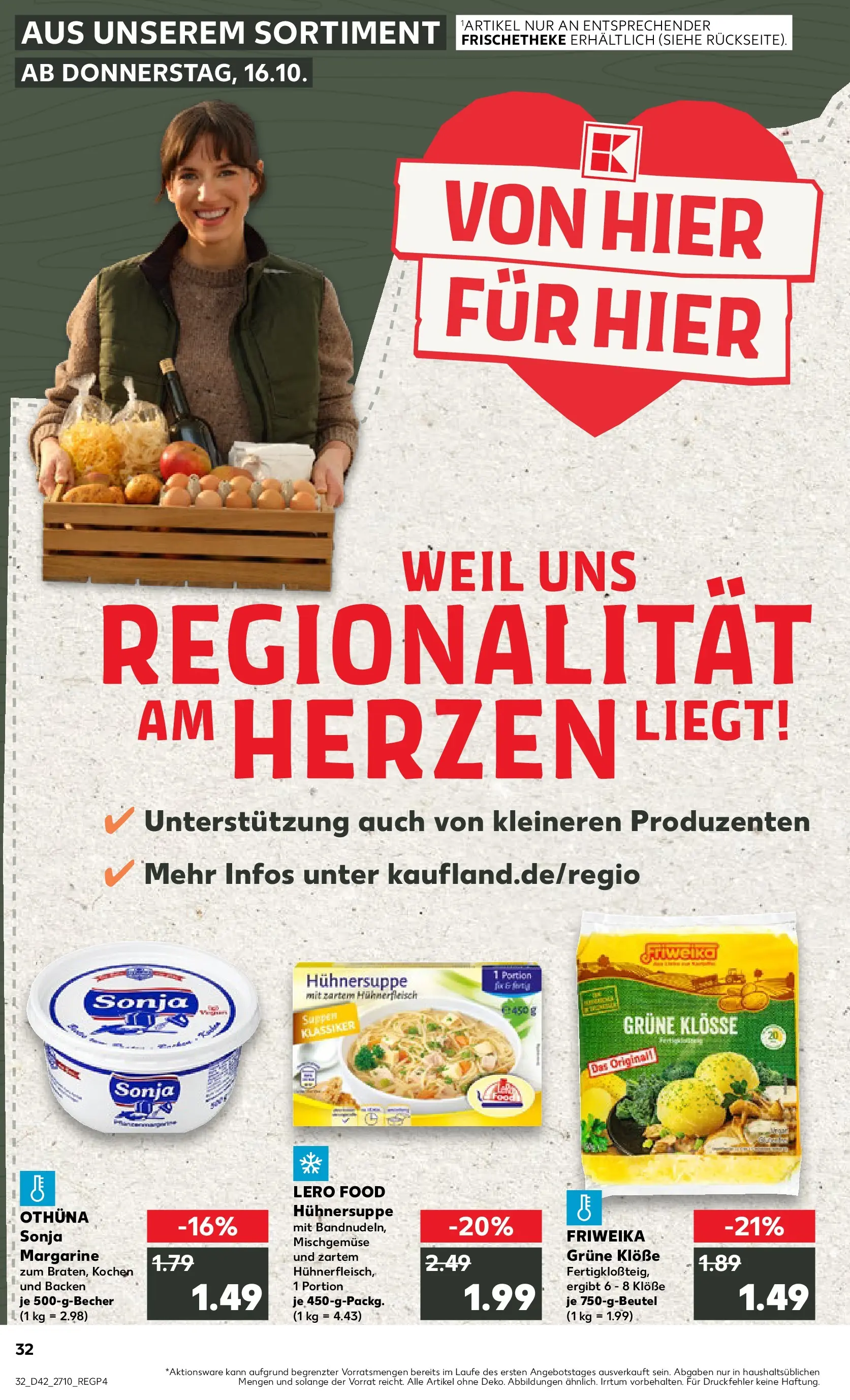 Prospekt Kaufland ab 19.10.2025 » Angebote und Werbung Online | Seite: 32 | Produkte: Margarine, Hühnerfleisch Prospekt Kaufland ab 19.10.2025 » Angebote Online zum Blättern | Seite: 32 | Produkte: Margarine, Hühnerfleisch