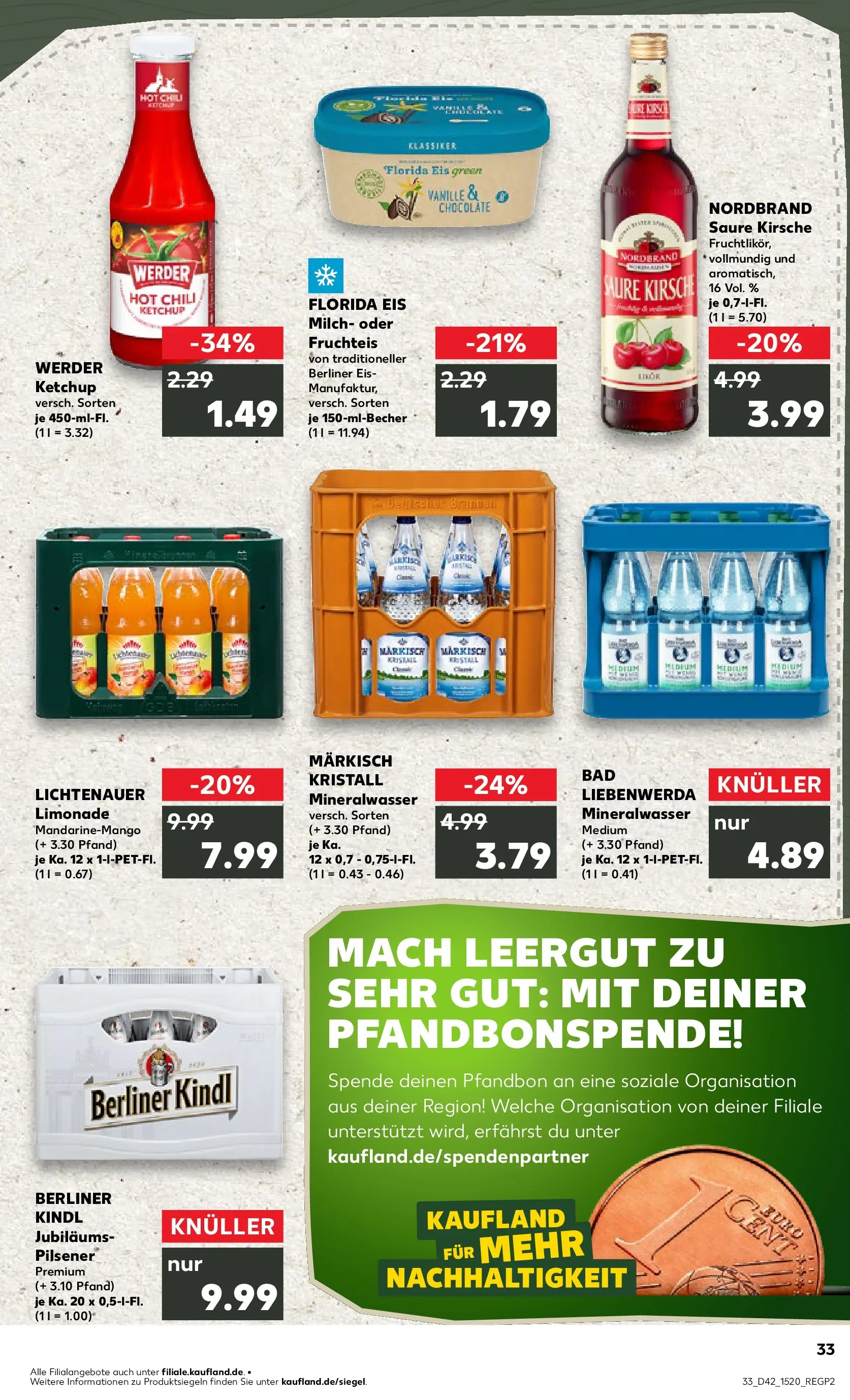 Prospekt Kaufland ab 19.10.2025 » Angebote und Werbung Online | Seite: 33 | Produkte: Milch, Limonade, Mineralwasser, Ketchup Prospekt Kaufland ab 19.10.2025 » Angebote Online zum Blättern | Seite: 33 | Produkte: Milch, Limonade, Mineralwasser, Ketchup