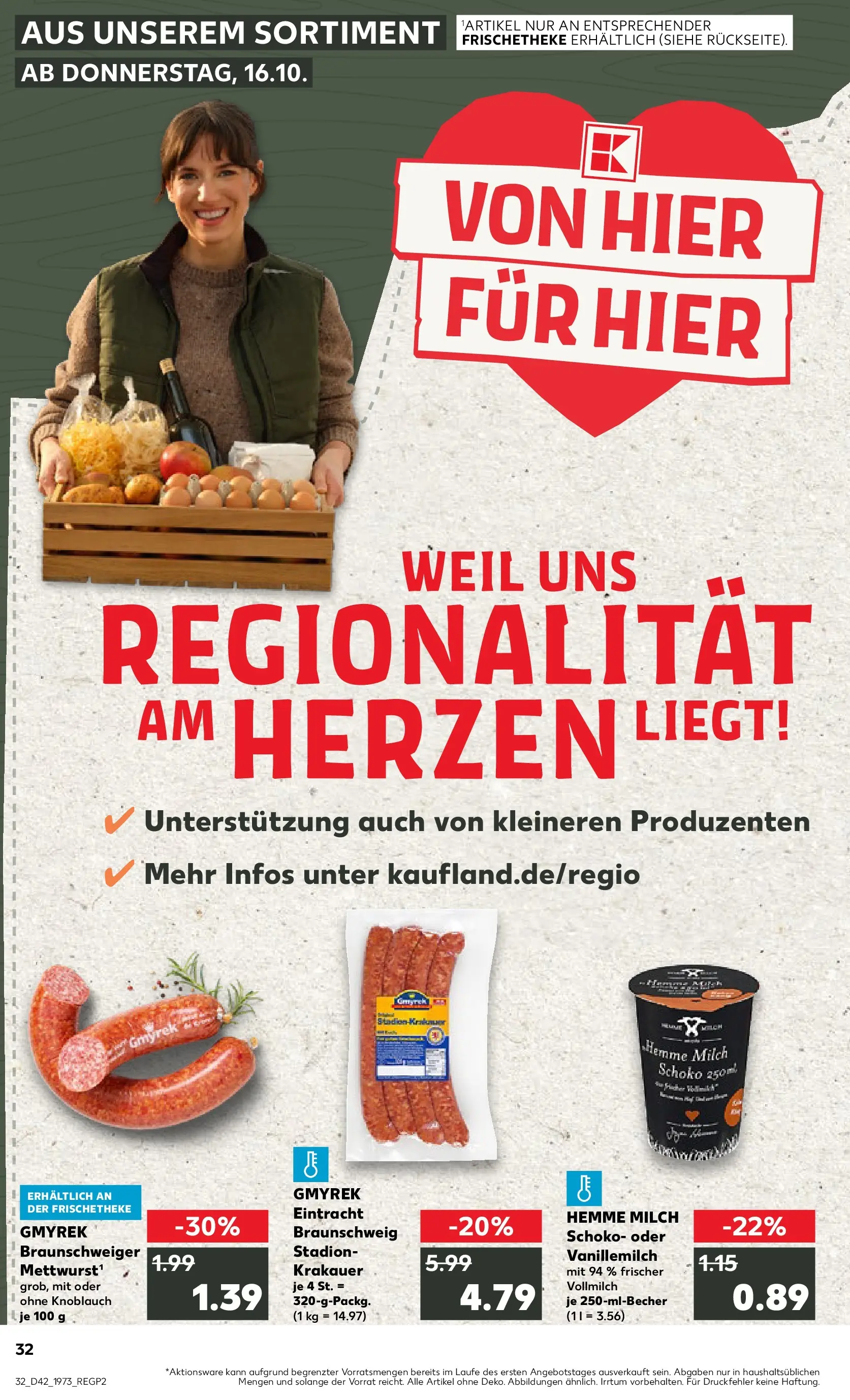 Prospekt Kaufland ab 19.10.2025 » Angebote und Werbung Online | Seite: 32 | Produkte: Milch, Knoblauch Prospekt Kaufland ab 19.10.2025 » Angebote Online zum Blättern | Seite: 32 | Produkte: Milch, Knoblauch