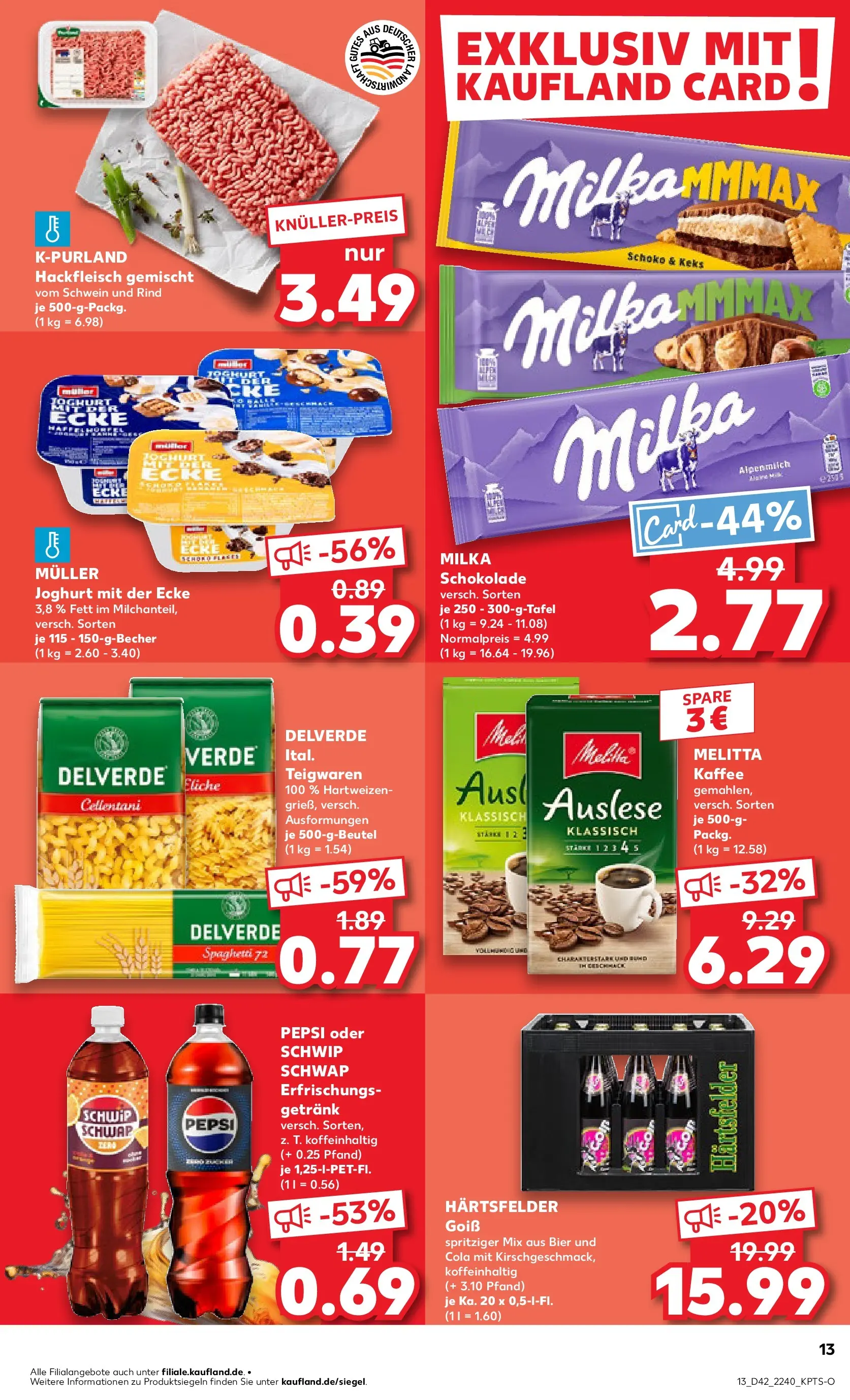 Prospekt Kaufland ab 19.10.2025 » Angebote und Werbung Online | Seite: 13 | Produkte: Cola, Joghurt, Kaffee, Pasta Prospekt Kaufland ab 19.10.2025 » Angebote Online zum Blättern | Seite: 13 | Produkte: Cola, Joghurt, Kaffee, Pasta