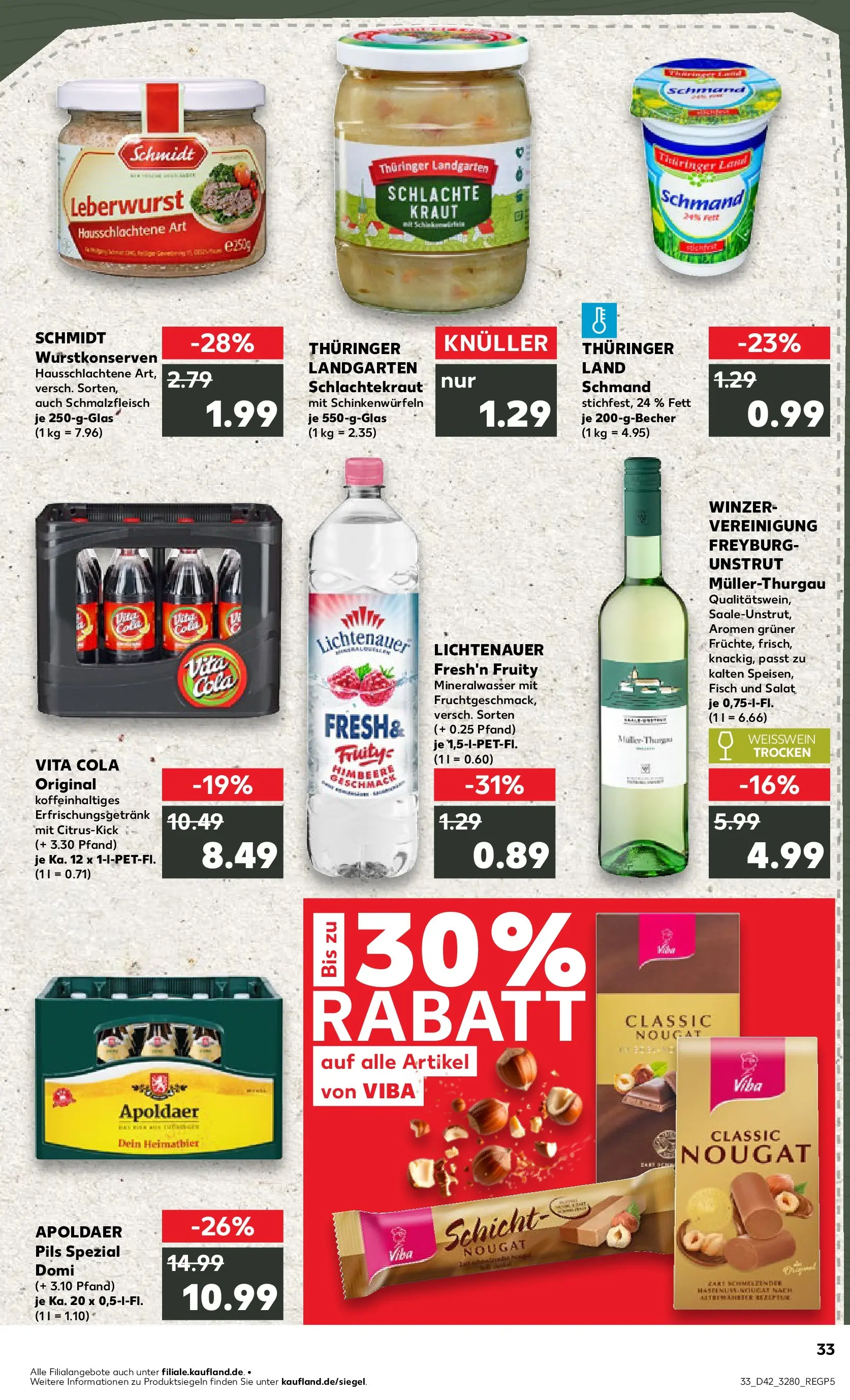 Prospekt Kaufland ab 19.10.2025 » Angebote und Werbung Online | Seite: 33 | Produkte: Cola, Weißwein, Pils, Mineralwasser Prospekt Kaufland ab 19.10.2025 » Angebote Online zum Blättern | Seite: 33 | Produkte: Cola, Weißwein, Pils, Mineralwasser