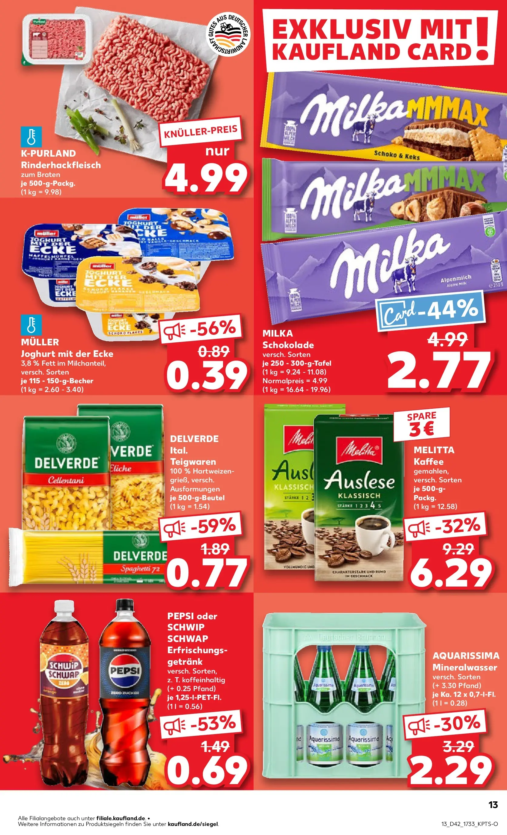 Prospekt Kaufland ab 19.10.2025 » Angebote und Werbung Online | Seite: 13 | Produkte: Melitta kaffee, Schwip schwap, Milka, Mineralwasser Prospekt Kaufland ab 19.10.2025 » Angebote Online zum Blättern | Seite: 13 | Produkte: Melitta kaffee, Schwip schwap, Milka, Mineralwasser