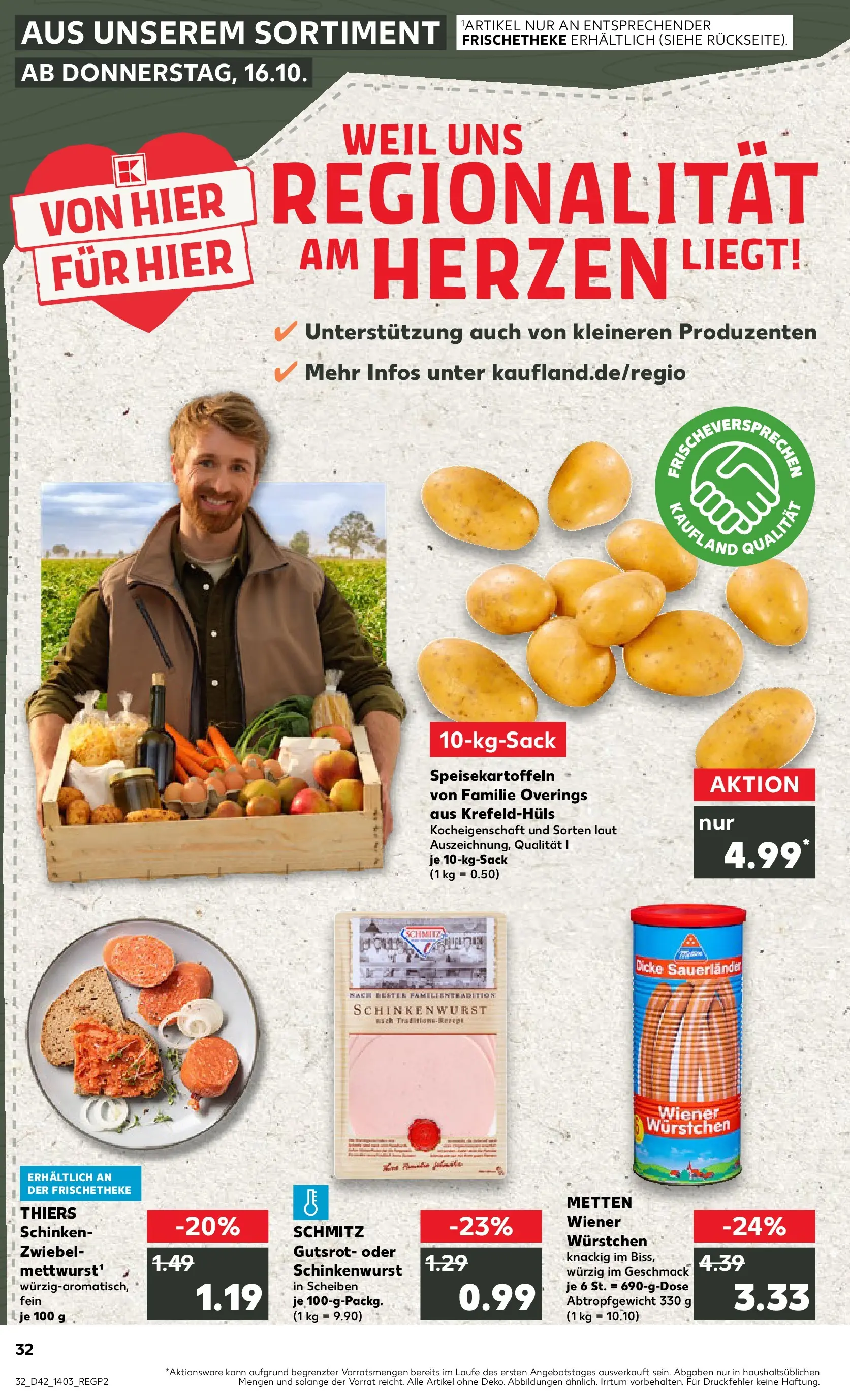 Prospekt Kaufland ab 19.10.2025 » Angebote und Werbung Online | Seite: 32 | Produkte: Wiener wurstchen, Schinken Prospekt Kaufland ab 19.10.2025 » Angebote Online zum Blättern | Seite: 32 | Produkte: Wiener wurstchen, Schinken