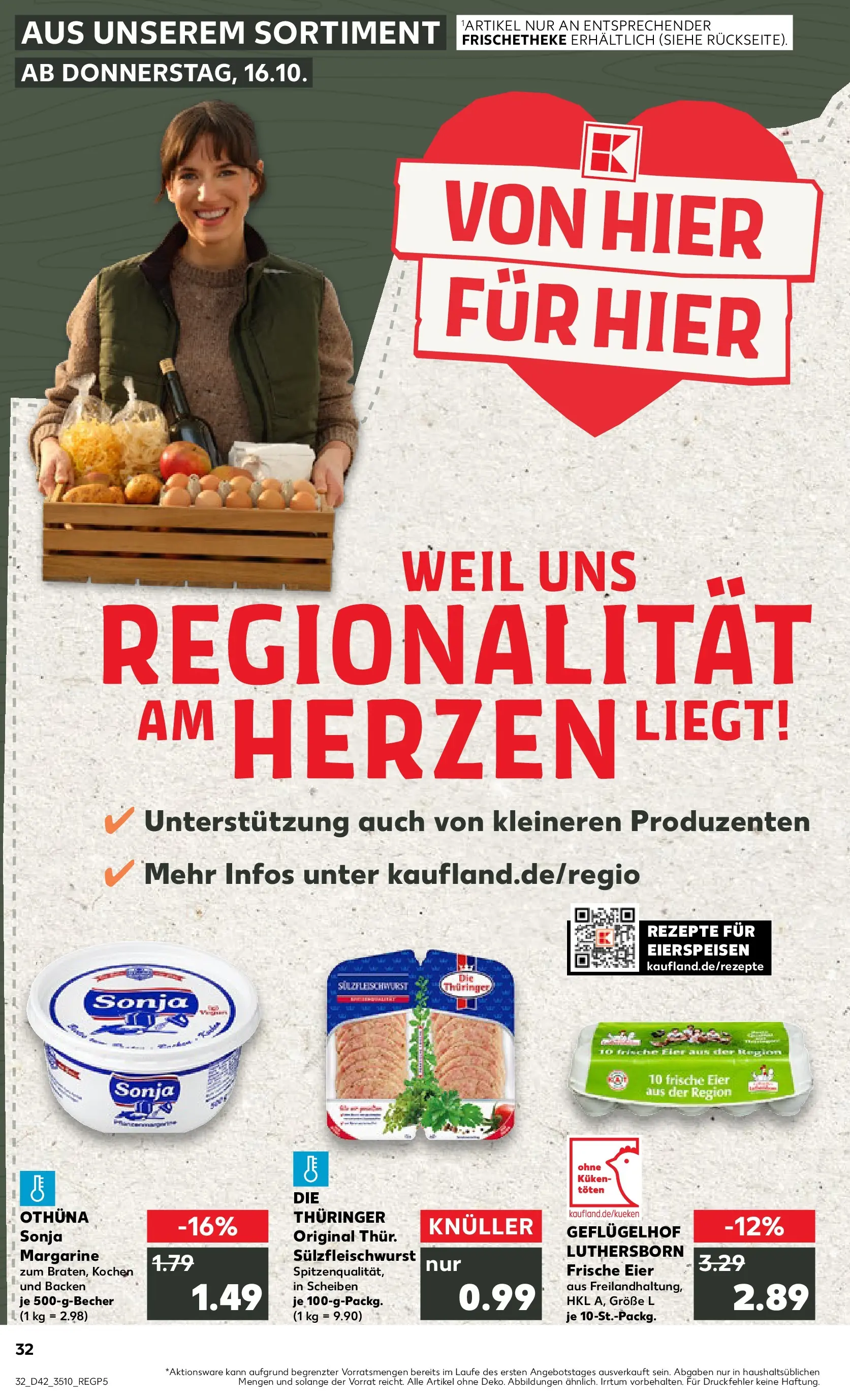 Prospekt Kaufland ab 19.10.2025 » Angebote und Werbung Online | Seite: 32 | Produkte: Margarine, Eier Prospekt Kaufland ab 19.10.2025 » Angebote Online zum Blättern | Seite: 32 | Produkte: Margarine, Eier