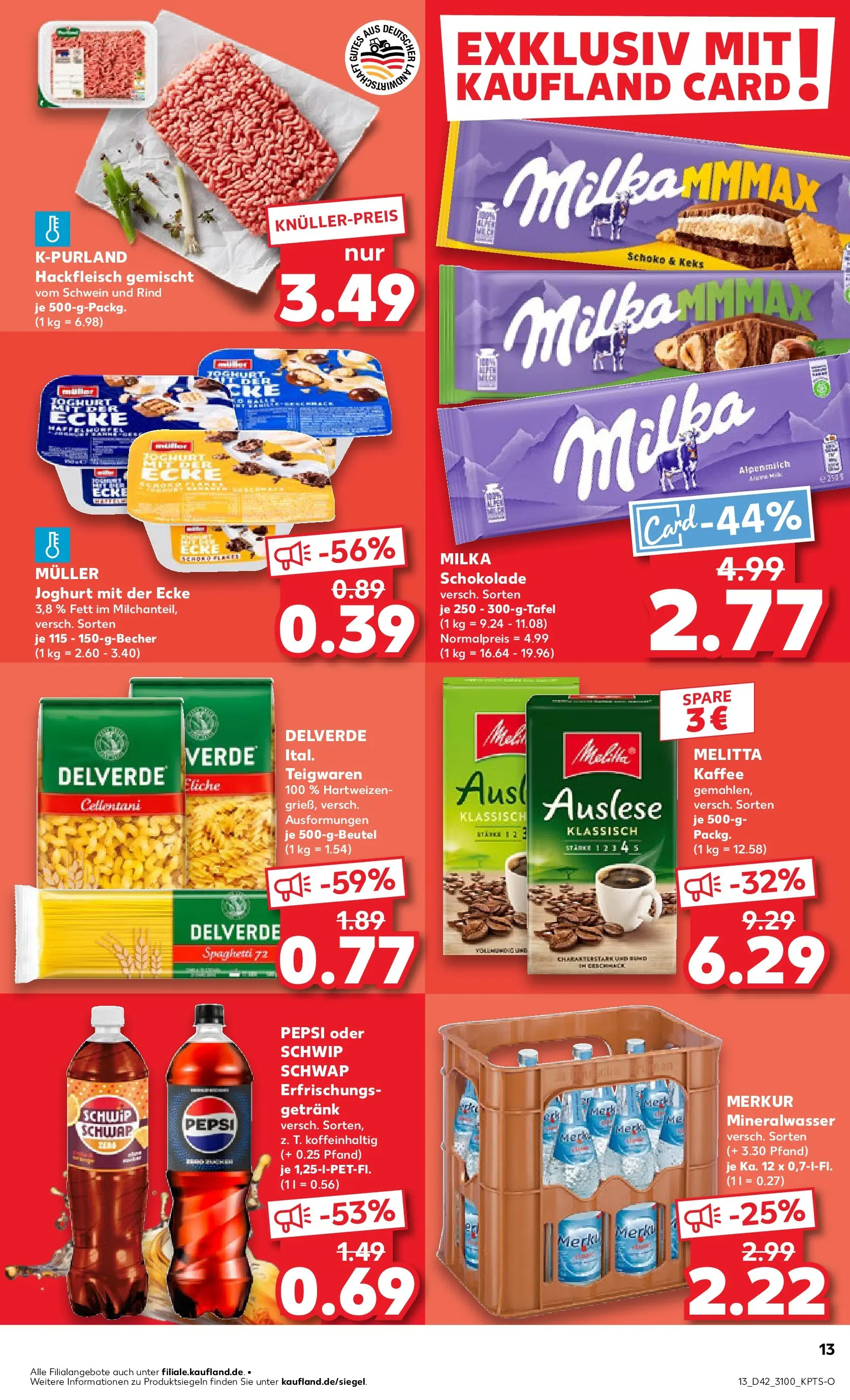 Prospekt Kaufland ab 19.10.2025 » Angebote und Werbung Online | Seite: 13 | Produkte: Joghurt, Milka, Pepsi, Pasta Prospekt Kaufland ab 19.10.2025 » Angebote Online zum Blättern | Seite: 13 | Produkte: Joghurt, Milka, Pepsi, Pasta