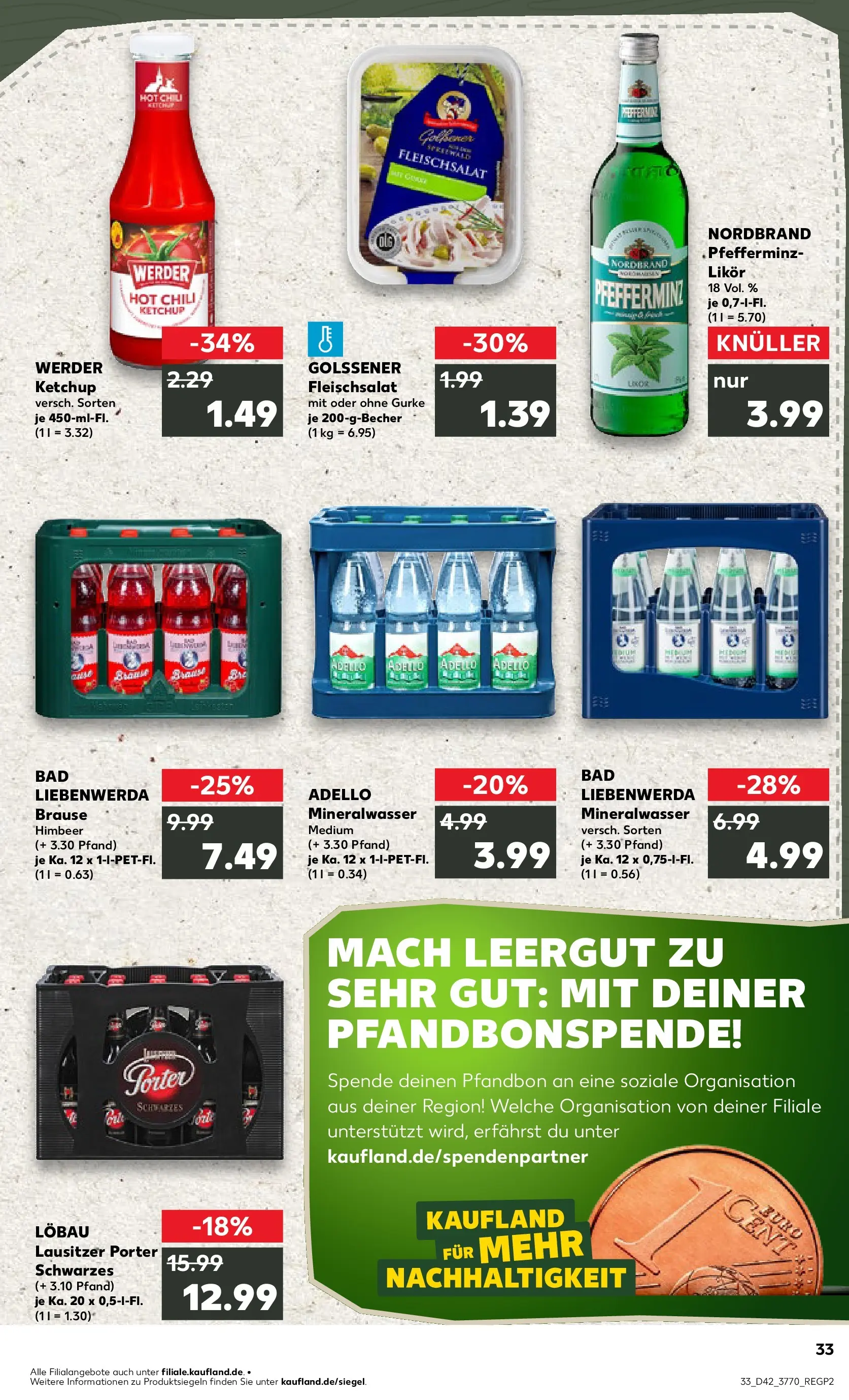 Prospekt Kaufland ab 19.10.2025 » Angebote und Werbung Online | Seite: 33 | Produkte: Likör, Bad, Mineralwasser, Ketchup Prospekt Kaufland ab 19.10.2025 » Angebote Online zum Blättern | Seite: 33 | Produkte: Likör, Bad, Mineralwasser, Ketchup
