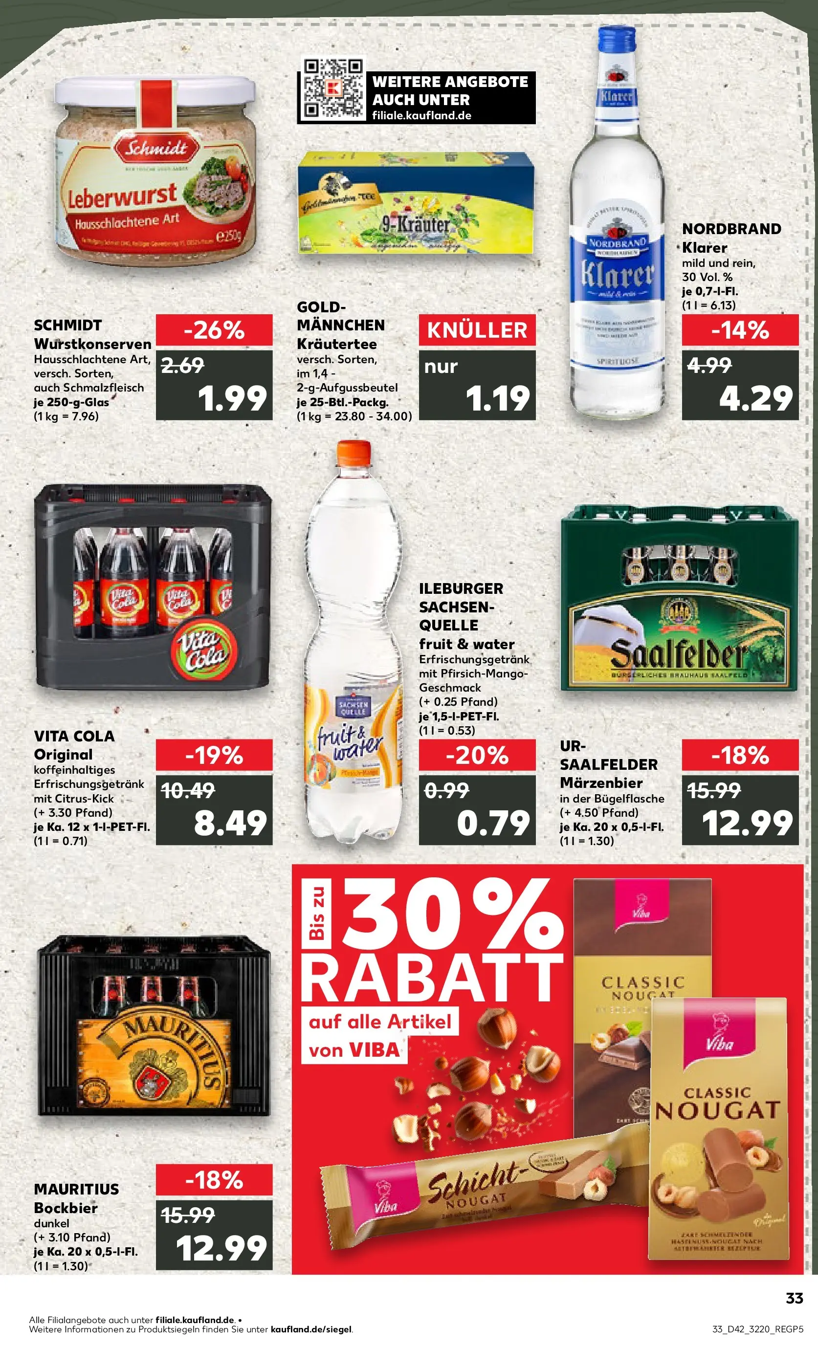 Prospekt Kaufland ab 19.10.2025 » Angebote und Werbung Online | Seite: 33 | Produkte: Cola, Vita cola Prospekt Kaufland ab 19.10.2025 » Angebote Online zum Blättern | Seite: 33 | Produkte: Cola, Vita cola