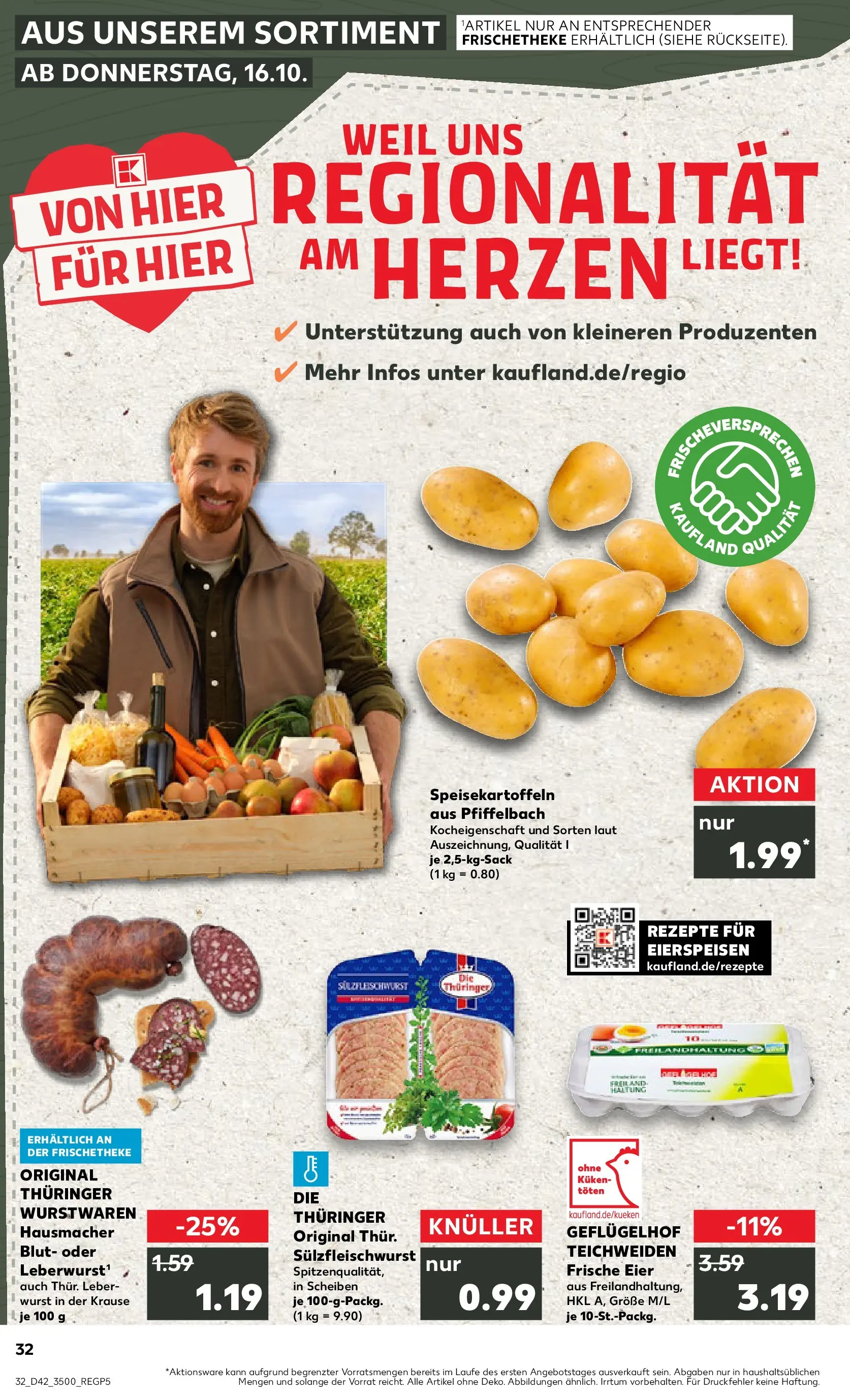 Prospekt Kaufland ab 19.10.2025 » Angebote und Werbung Online | Seite: 32 | Produkte: Eier, Wurst Prospekt Kaufland ab 19.10.2025 » Angebote Online zum Blättern | Seite: 32 | Produkte: Eier, Wurst