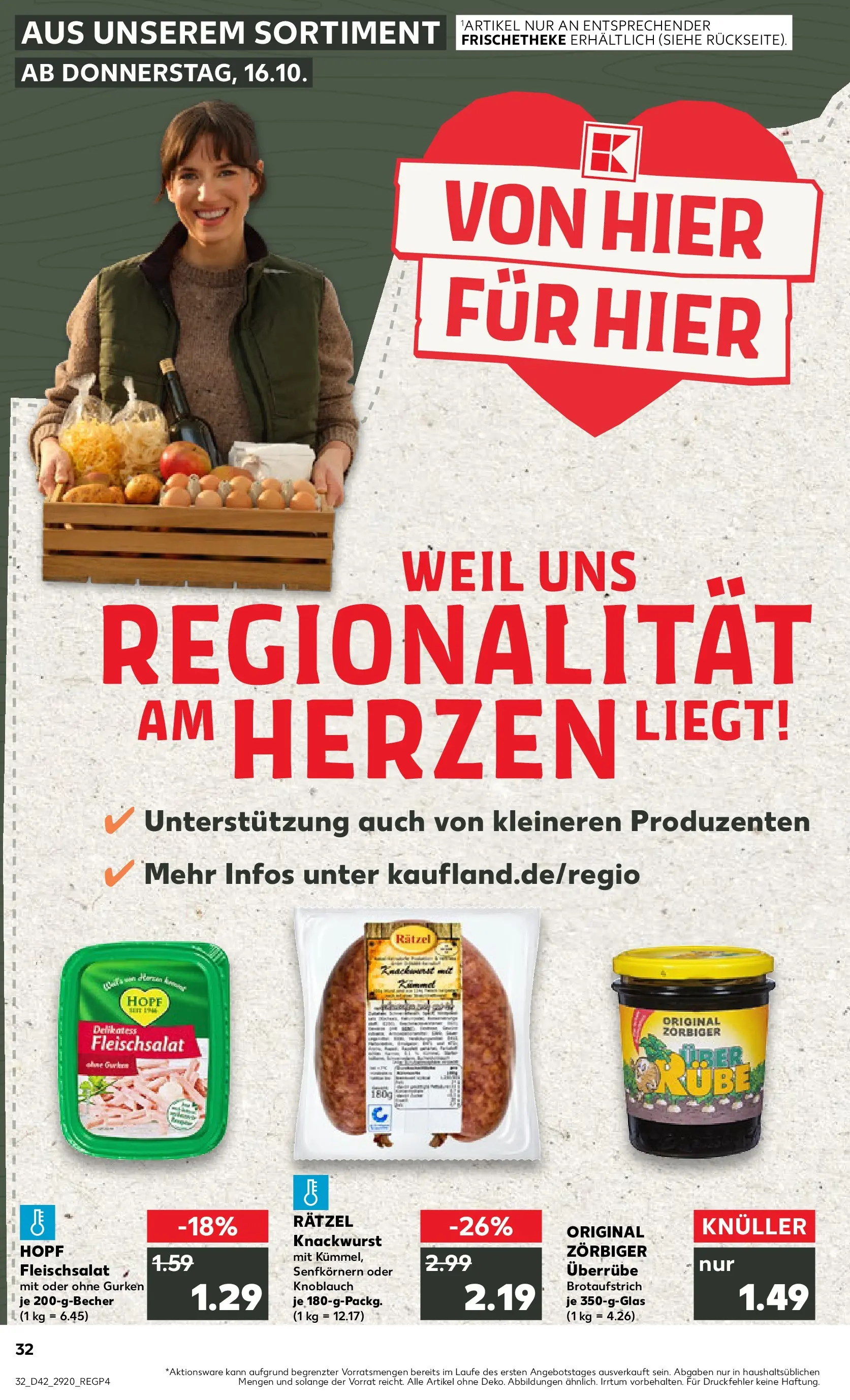 Prospekt Kaufland ab 19.10.2025 » Angebote und Werbung Online | Seite: 32 | Produkte: Knoblauch, Gurken Prospekt Kaufland ab 19.10.2025 » Angebote Online zum Blättern | Seite: 32 | Produkte: Knoblauch, Gurken